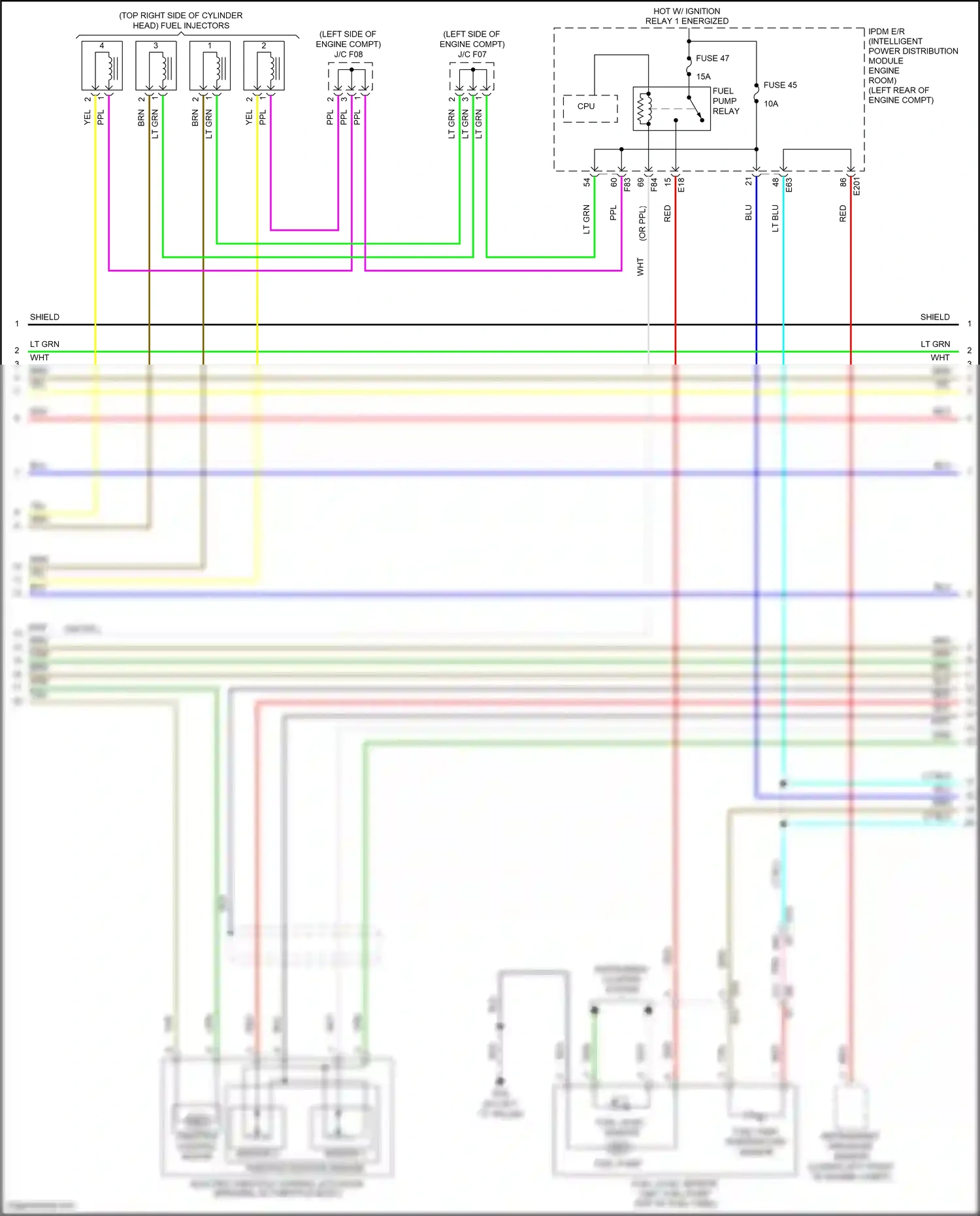 Wiring diagram sensor 1 for Nissan Teana L33 (2014-2020) (3 of 6)