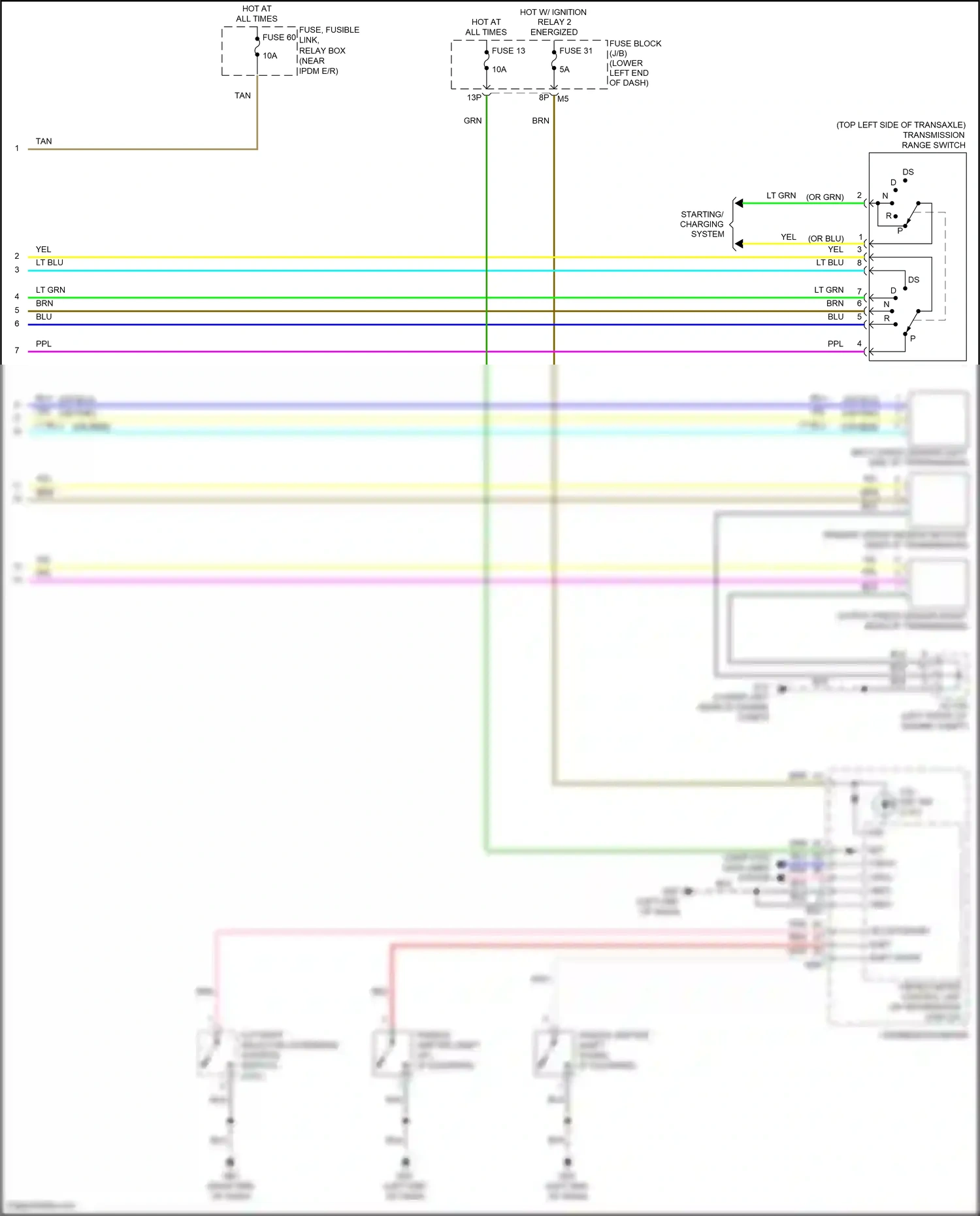 Wiring diagram shift down for Nissan Teana L33 (2014-2020) (1 of 1)