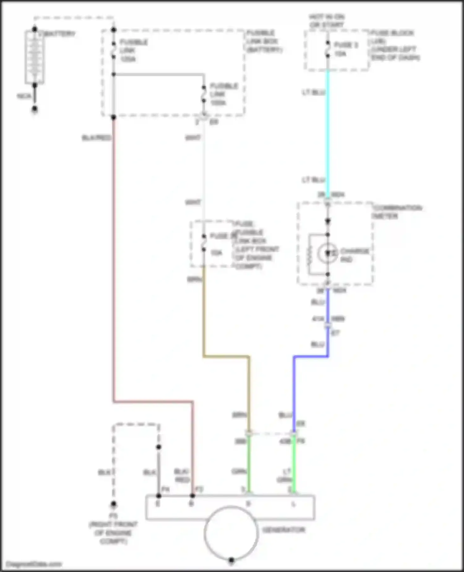Tiida Nissan C11 facelift (2010-2013): Charging circuit