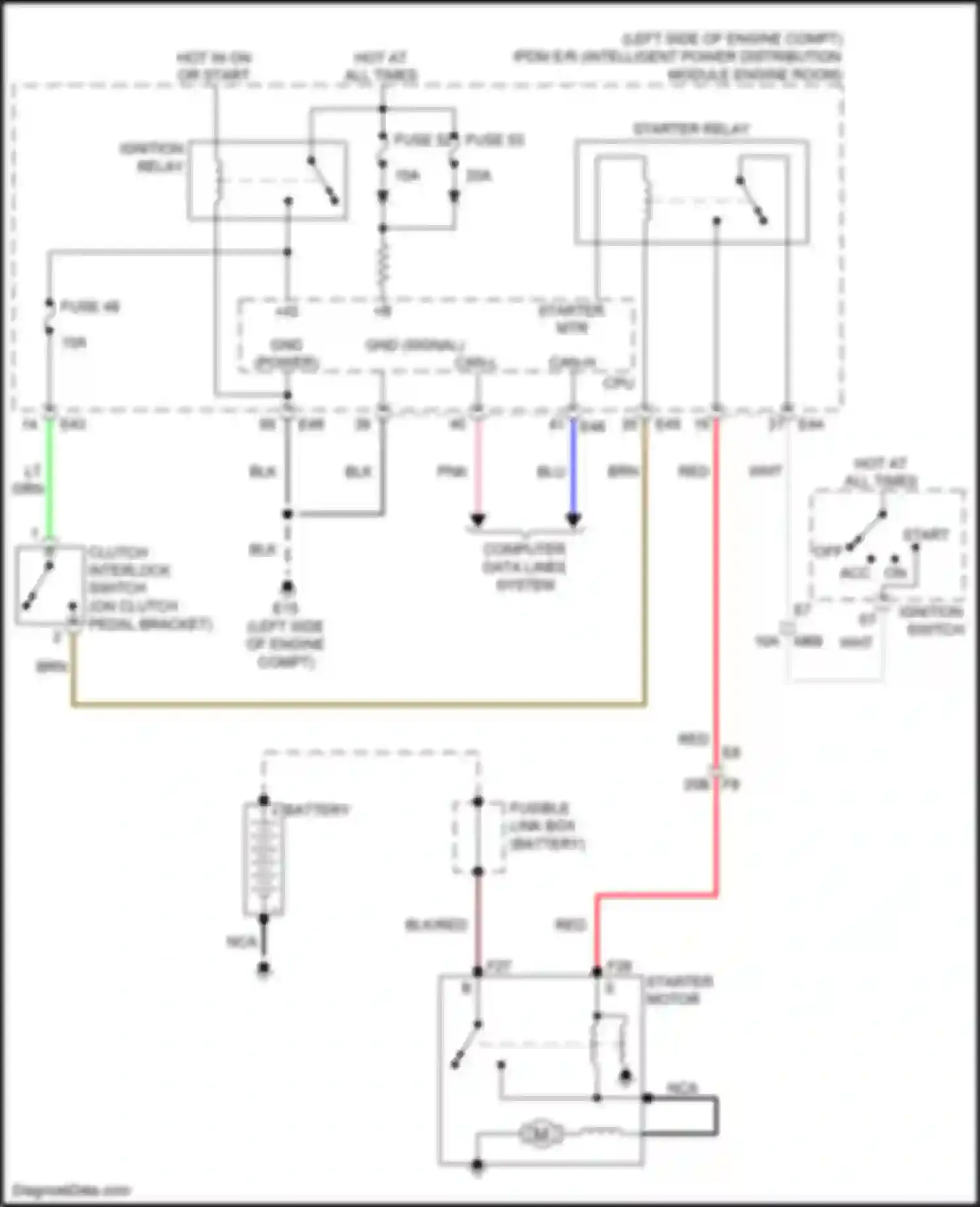 Tiida Nissan C11 facelift (2010-2013): Starting circuit, m/t