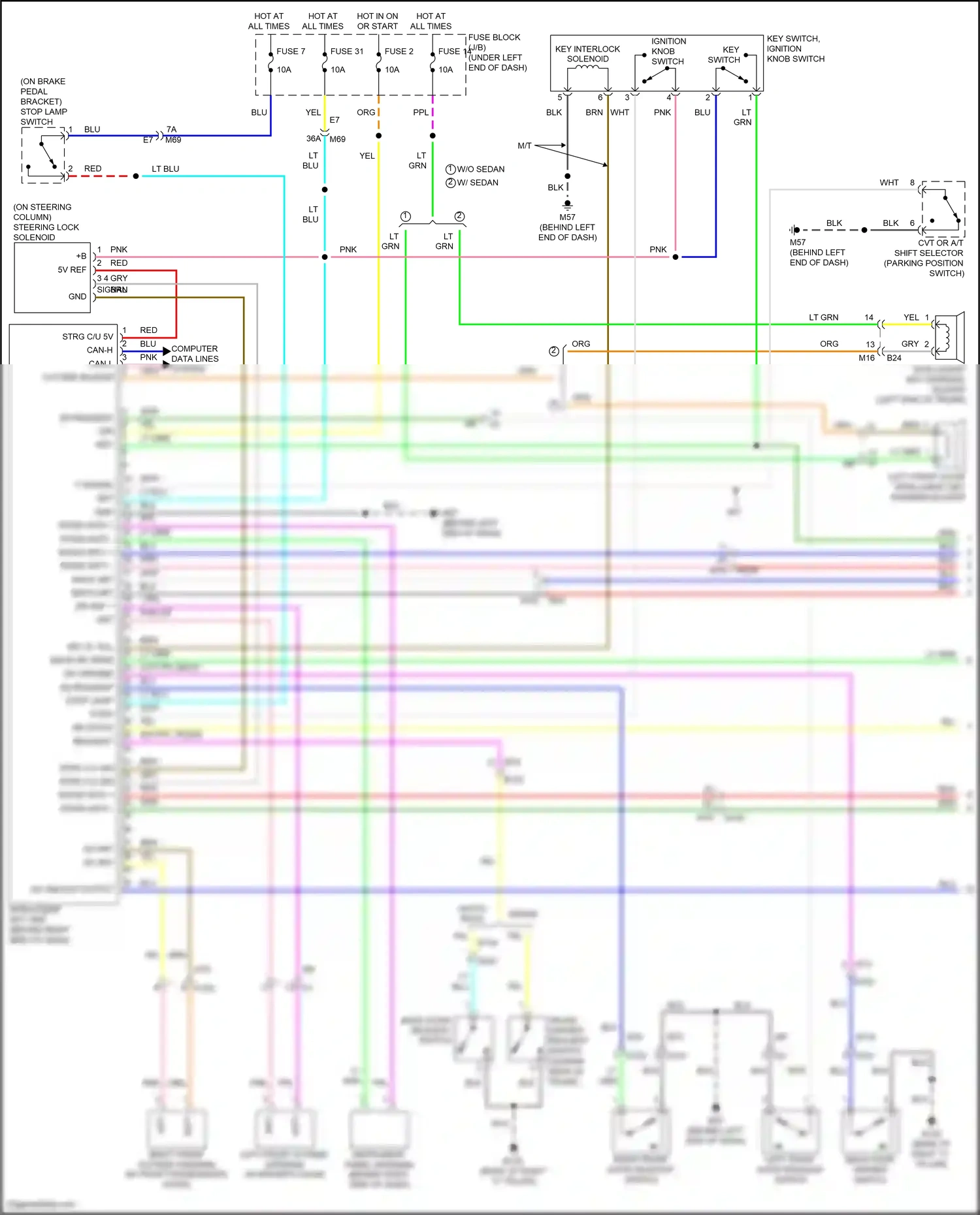 Nissan Tiida C11 facelift (2010-2013) back door request switch wiring diagram  (1 of 1)
