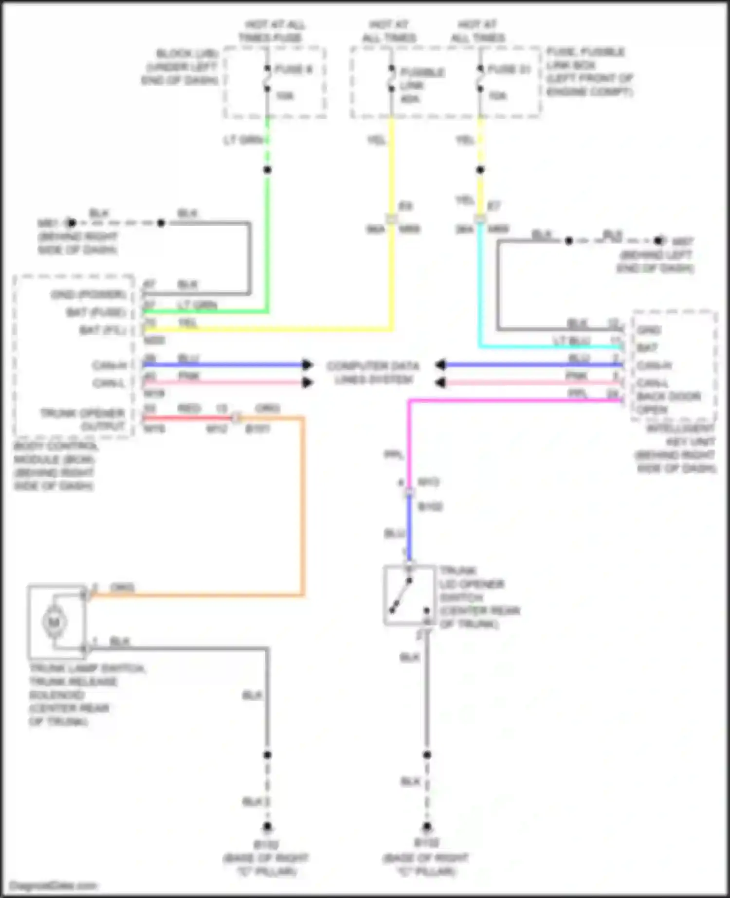 Wiring diagram computer data lines system for Nissan Tiida C11 facelift (2010-2013) (38 of 41)