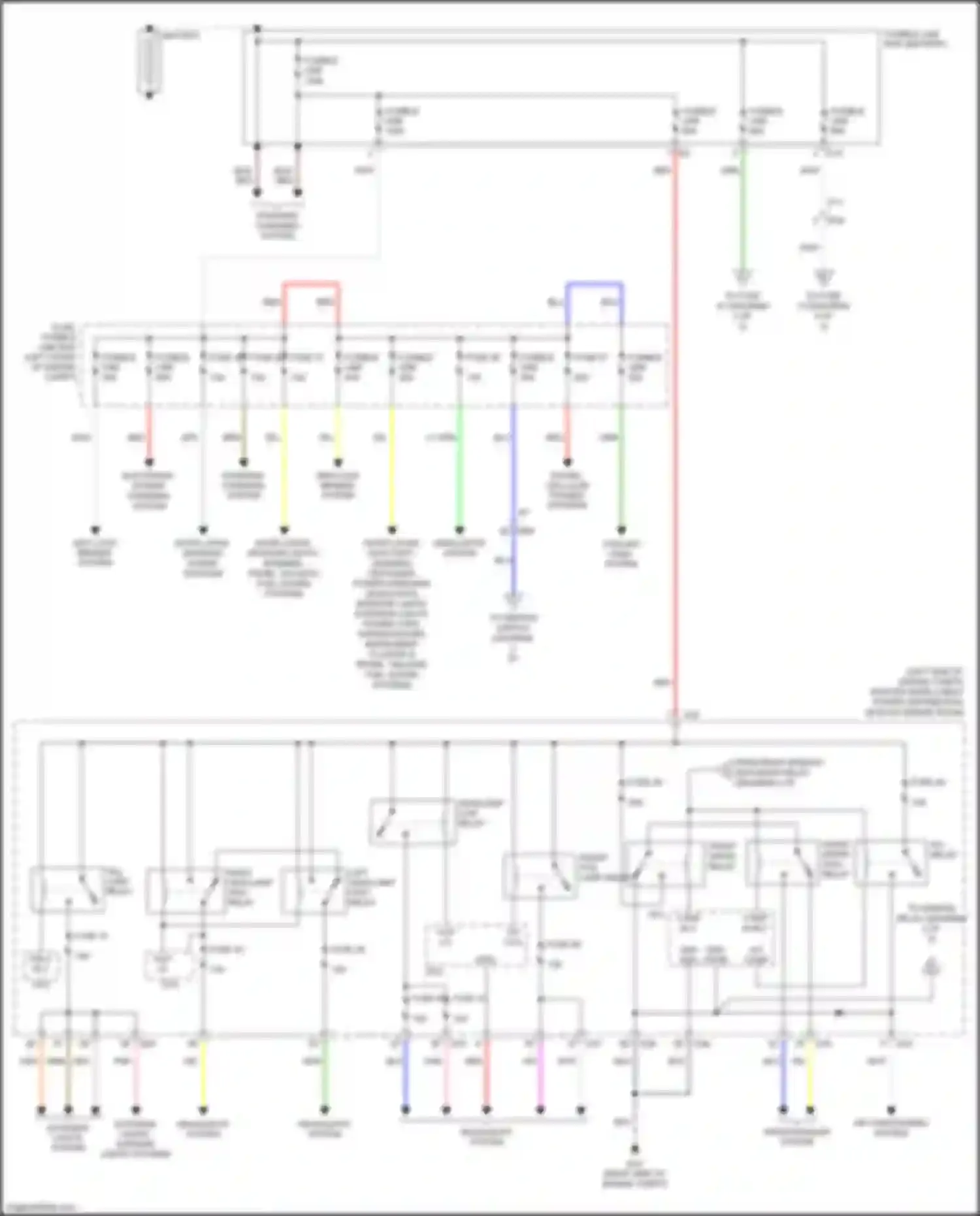 Wiring diagram door locks, warning, horns systems for Nissan Tiida C11 facelift (2010-2013) (1 of 1)