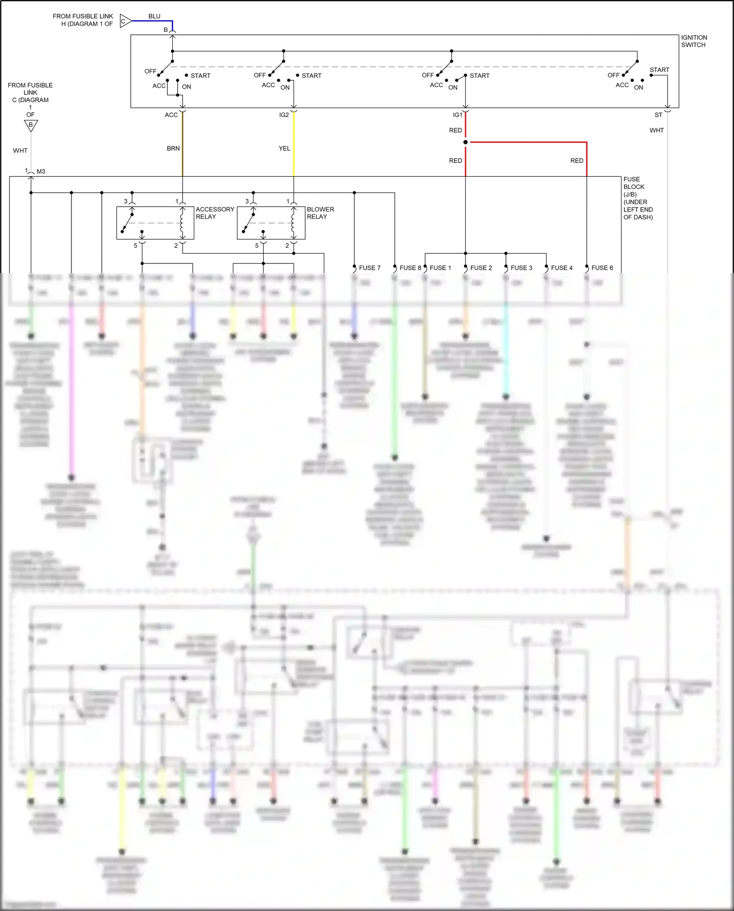 Nissan Tiida C11 facelift (2010-2013) ignition switch wiring diagram  (1 of 4)