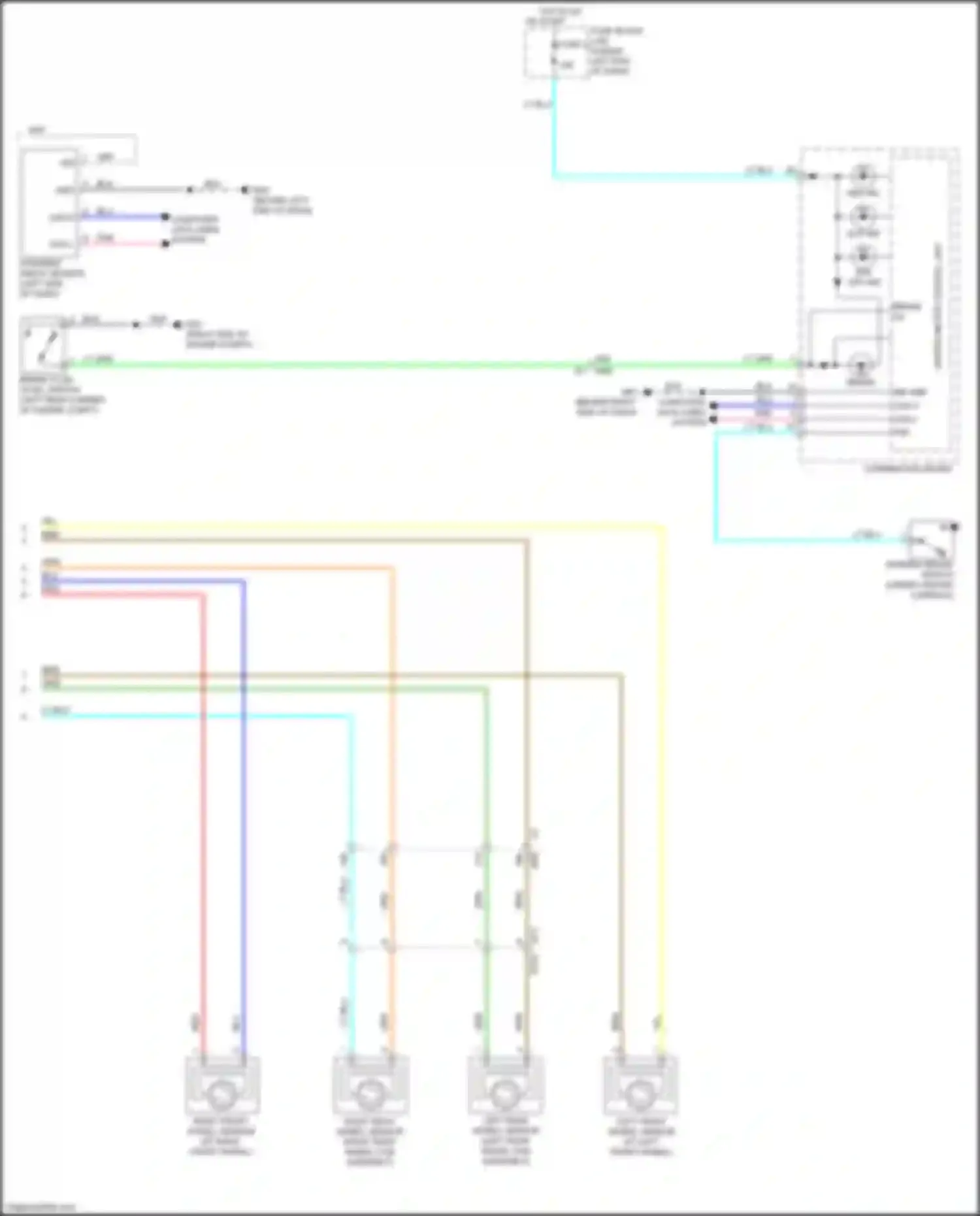 Wiring diagram left front wheel sensor for Nissan Tiida C11 facelift (2010-2013) (2 of 2)