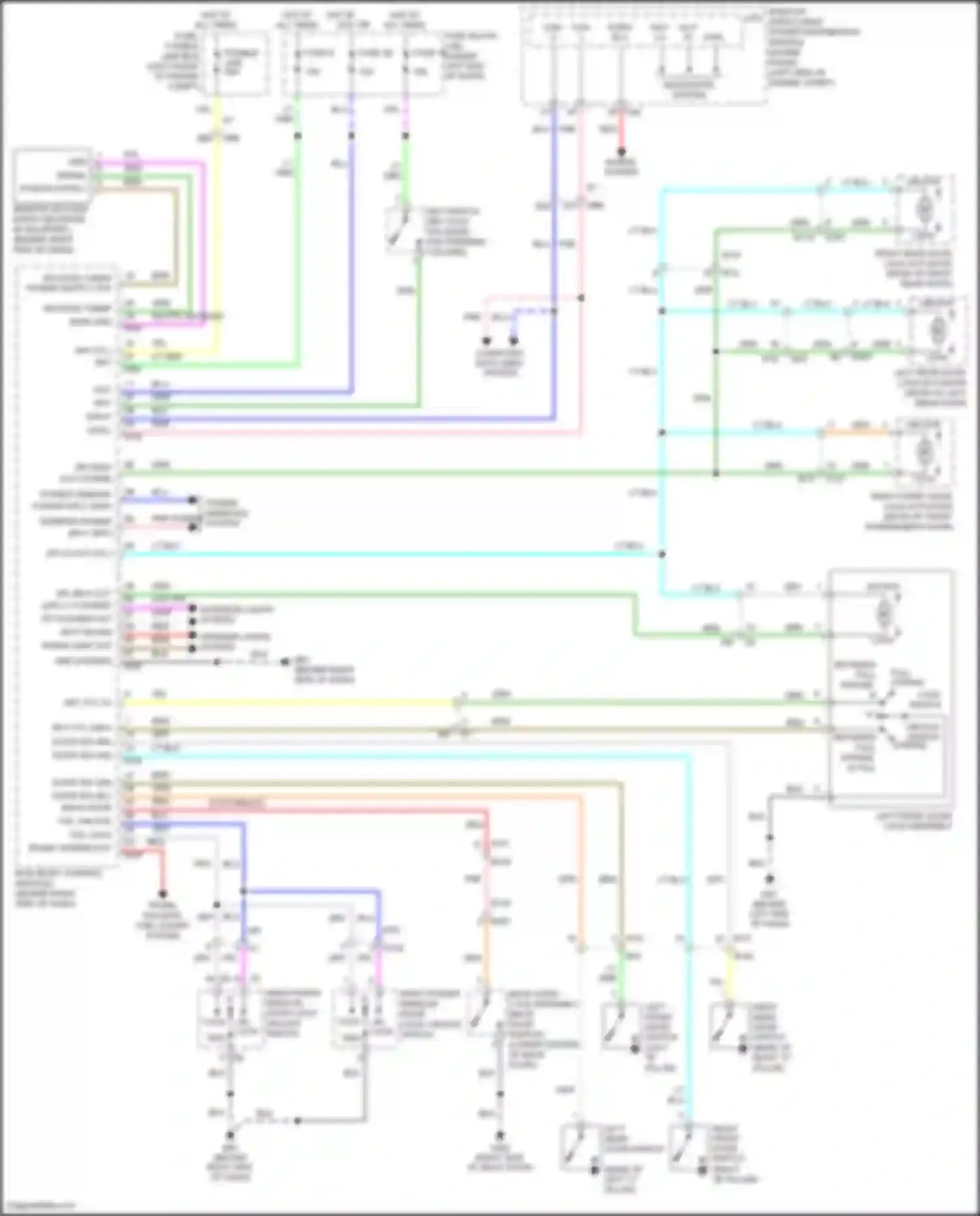 Wiring diagram power windows system for Nissan Tiida C11 facelift (2010-2013) (3 of 4)
