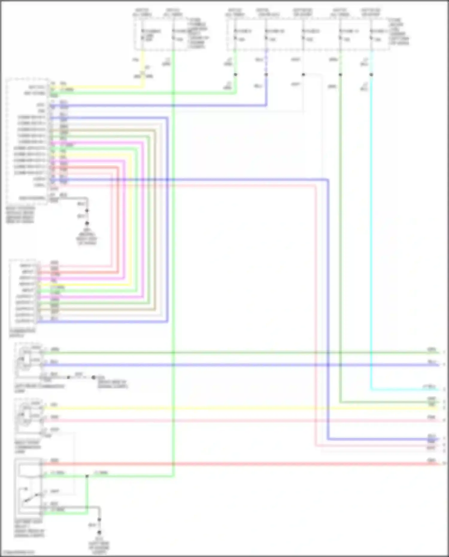 Wiring diagram right front combination lamp for Nissan Tiida C11 facelift (2010-2013) (3 of 4)