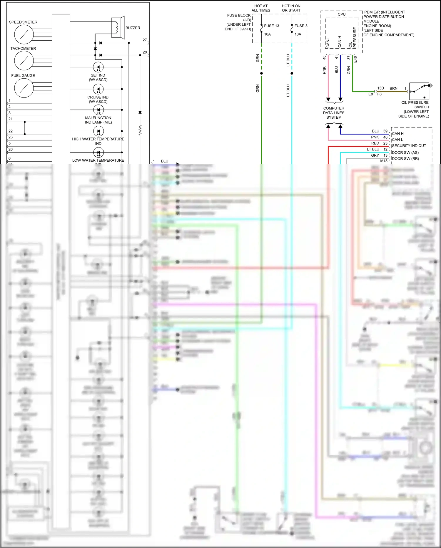 Wiring diagram security ind for Nissan Tiida C11 facelift (2010-2013) (3 of 3)