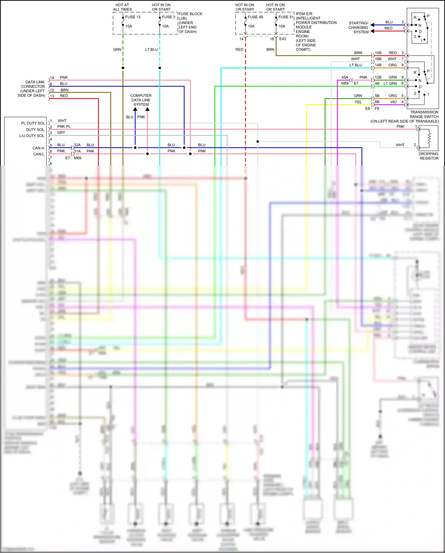 Wiring diagram shift sol b for Nissan Tiida C11 facelift (2010-2013) (1 of 1)