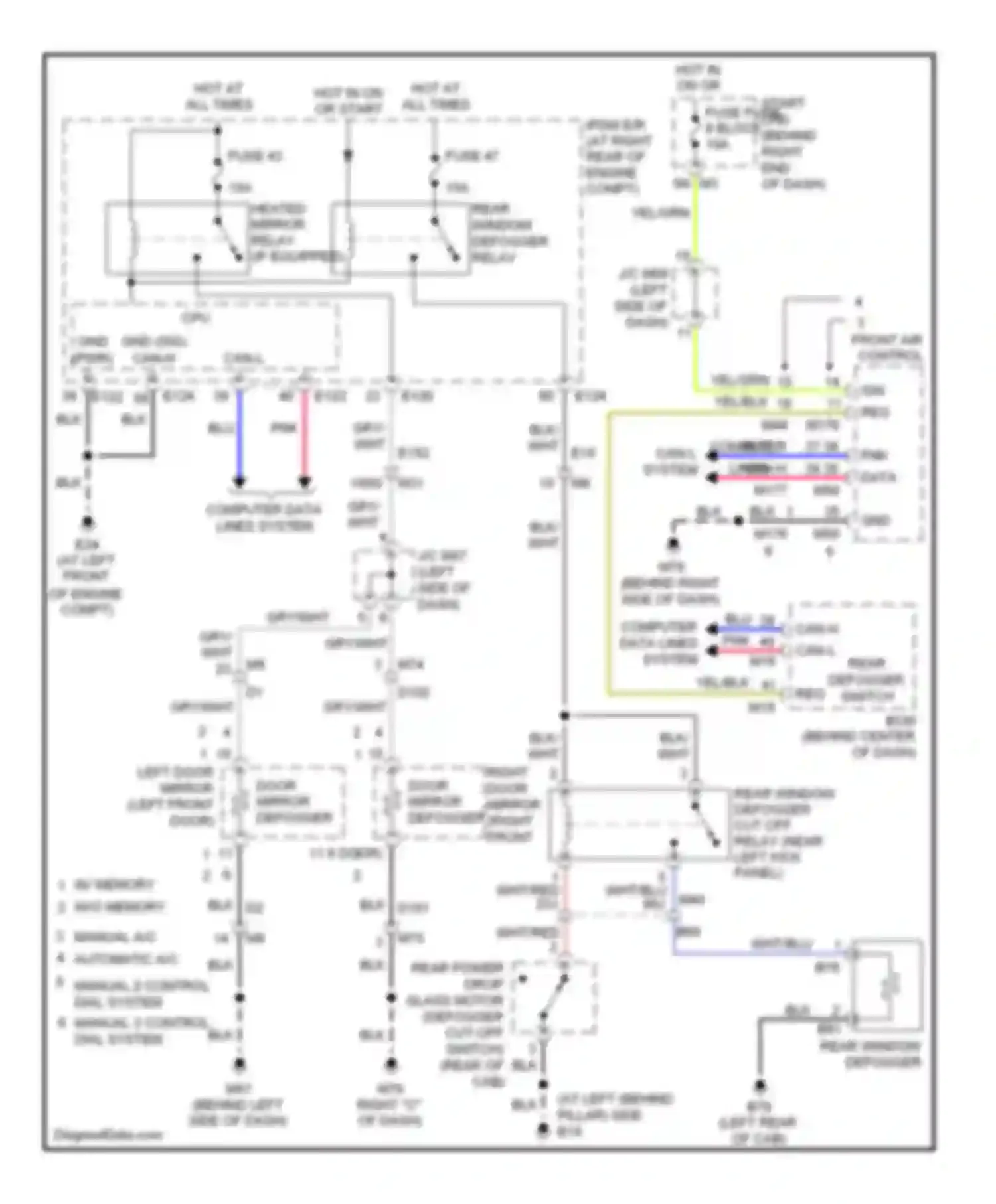 Titan Nissan I facelift (2007-2015): Defoggers circuit