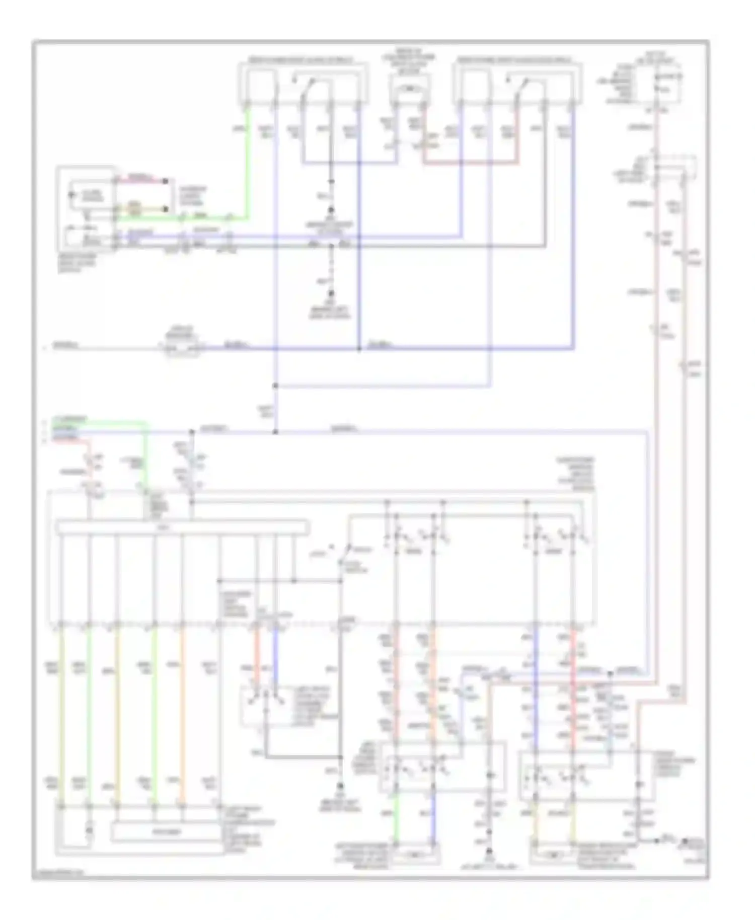 Titan Nissan I facelift (2007-2015): Power windows circuit, crew cab (2 of 2)