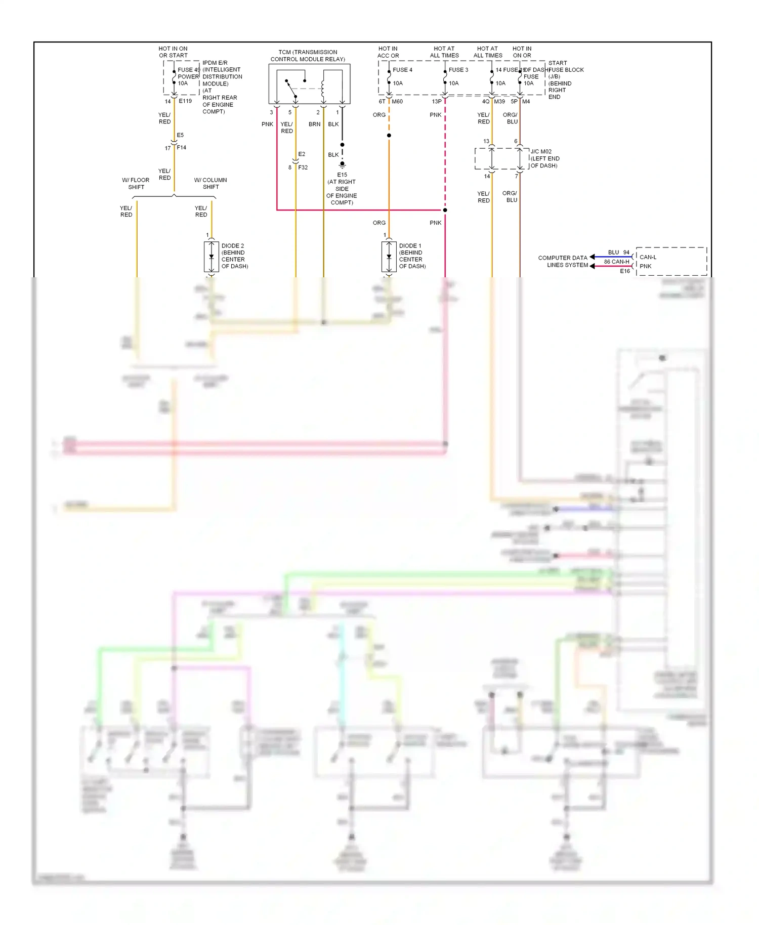 Wiring diagram a/t shift selector for Nissan Titan I facelift (2007-2015) (1 of 3)