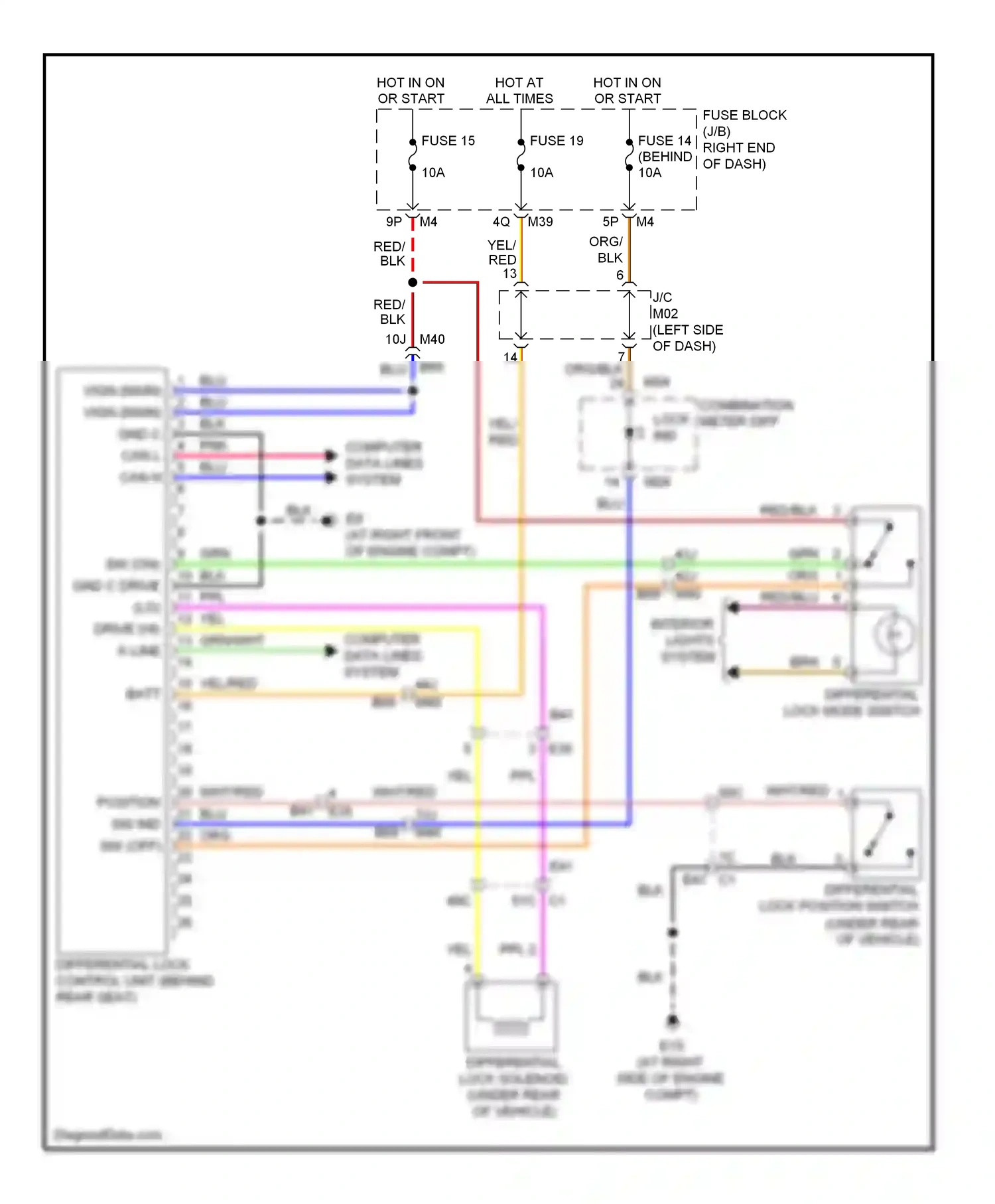Wiring diagram differential lock mode switch for Nissan Titan I facelift (2007-2015) (1 of 1)