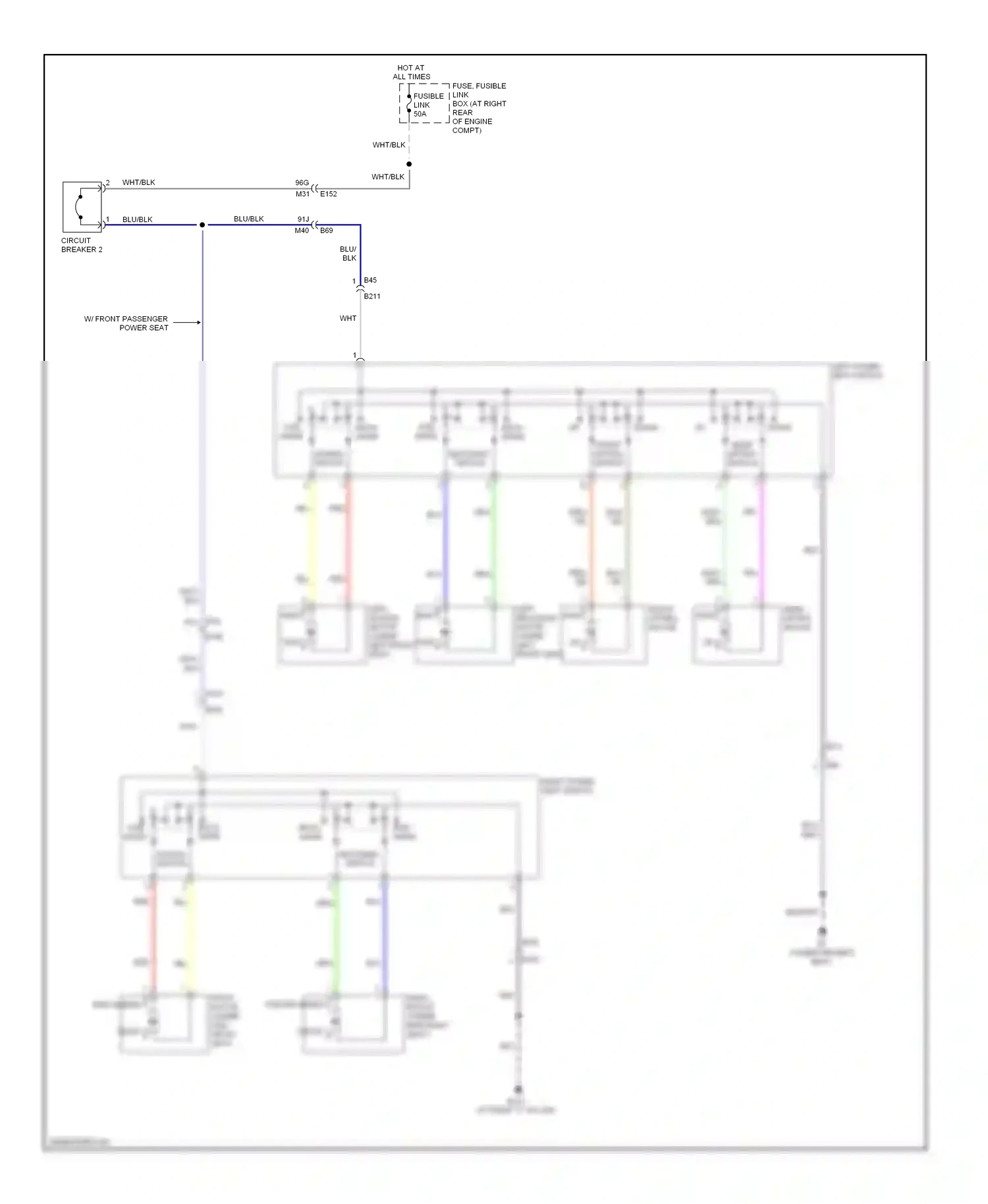 Wiring diagram front lifting switch for Nissan Titan I facelift (2007-2015) (1 of 1)