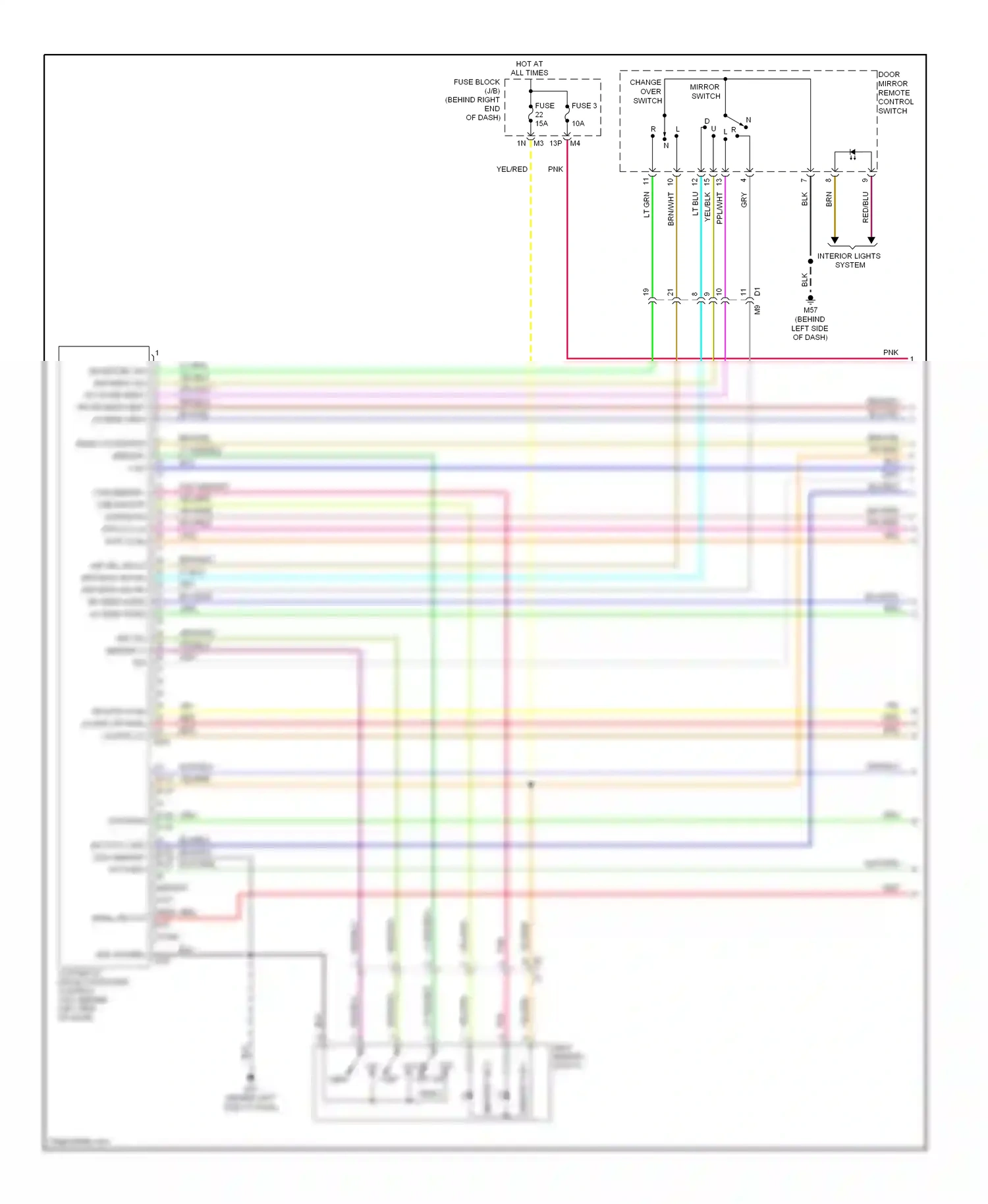 Wiring diagram mirror switch for Nissan Titan I facelift (2007-2015) (1 of 1)
