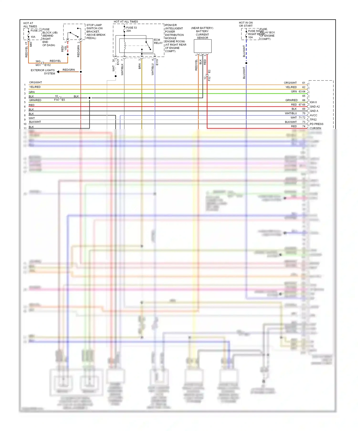 Wiring diagram sensor 1 for Nissan Titan I facelift (2007-2015) (3 of 4)
