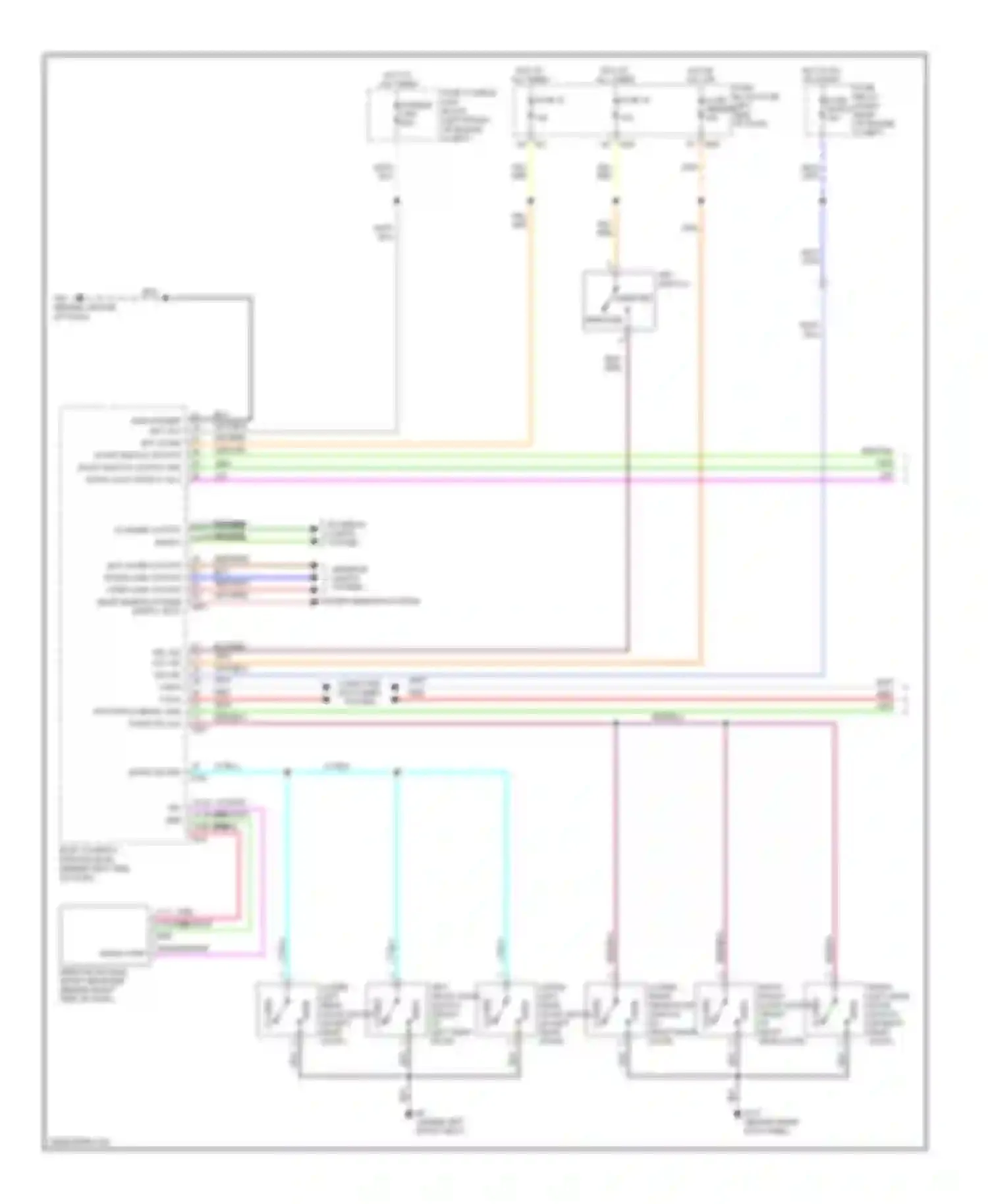 Titan Nissan I (2003-2006): Power door locks circuit, except crew cab (1 of 2)