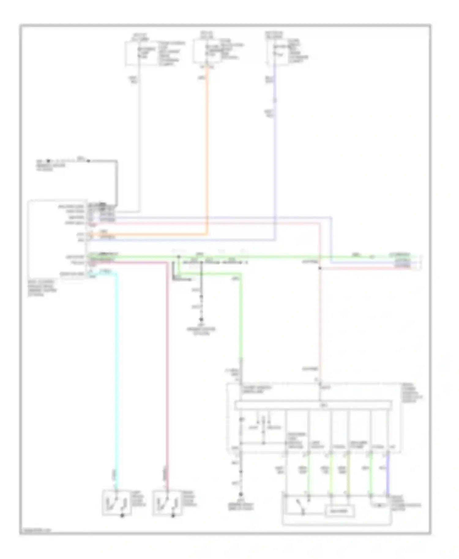 Titan Nissan I (2003-2006): Power windows circuit, with crew cab (1 of 2)