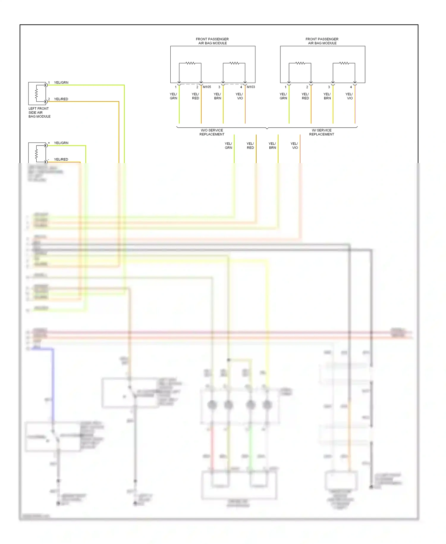 Wiring diagram left front side air bag module for Nissan Titan I (2003-2006) (1 of 1)