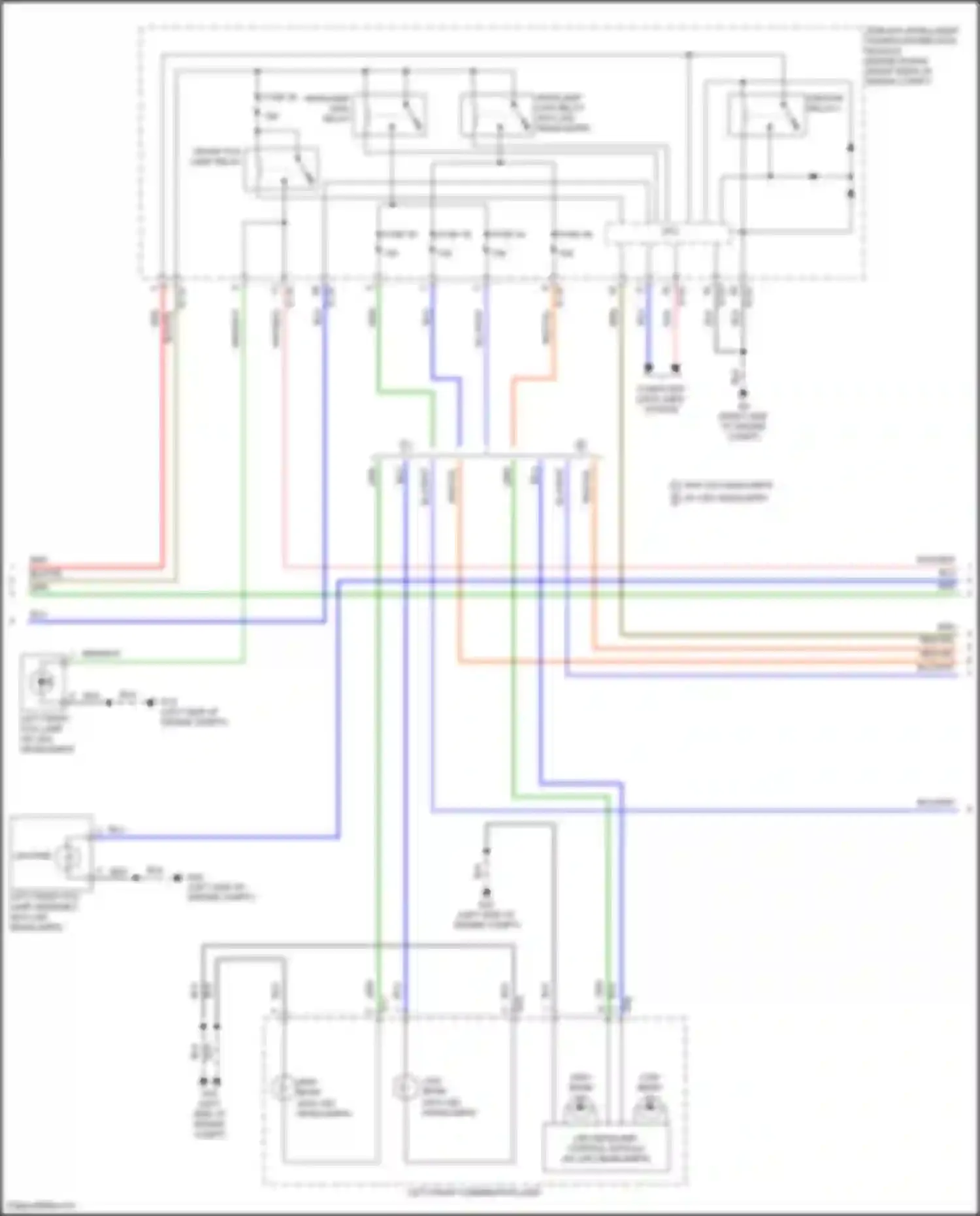 Wiring diagram left front fog lamp for Nissan Titan II facelift (2019-2024) (2 of 2)