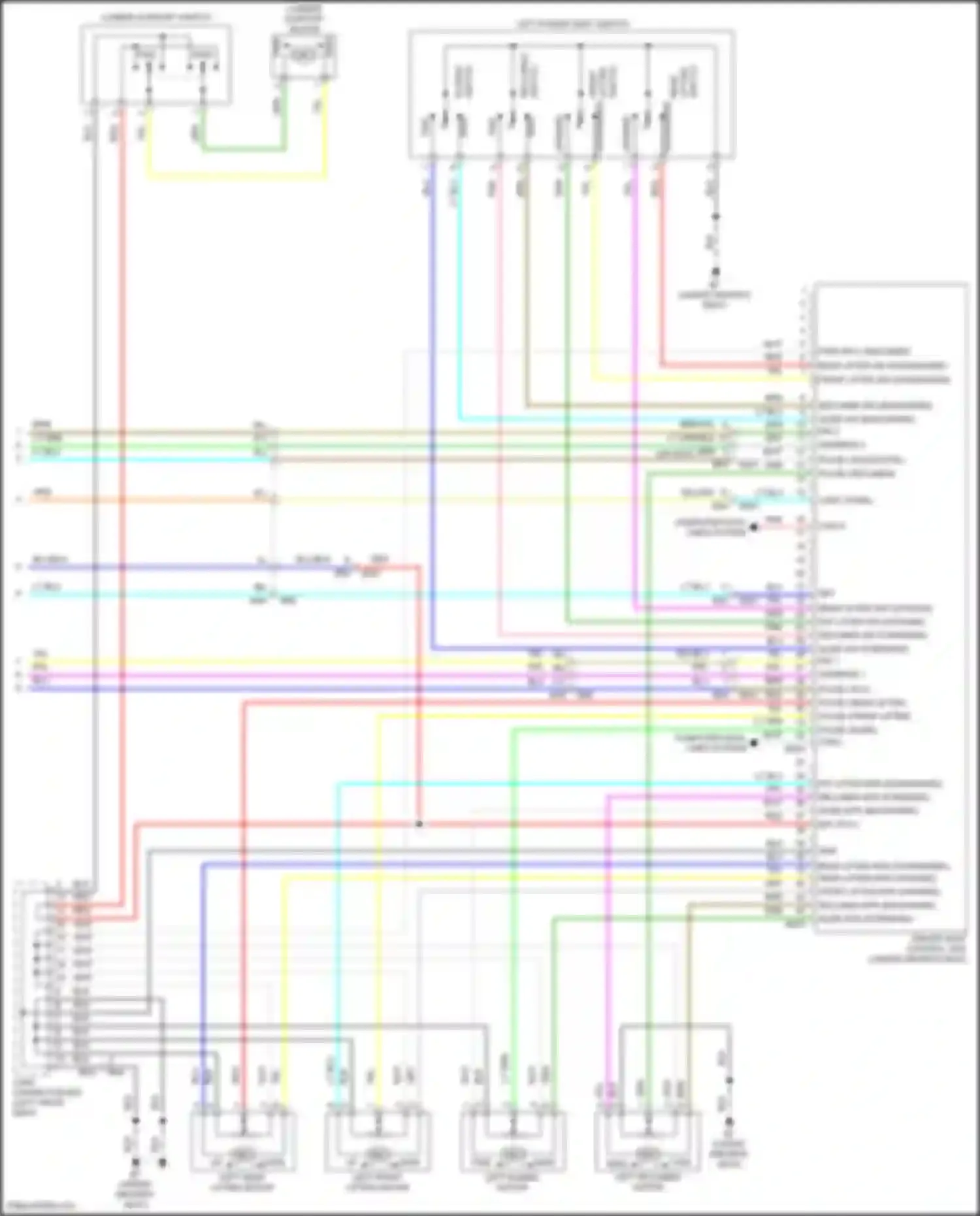 Wiring diagram left front seat for Nissan Titan II facelift (2019-2024) (3 of 4)