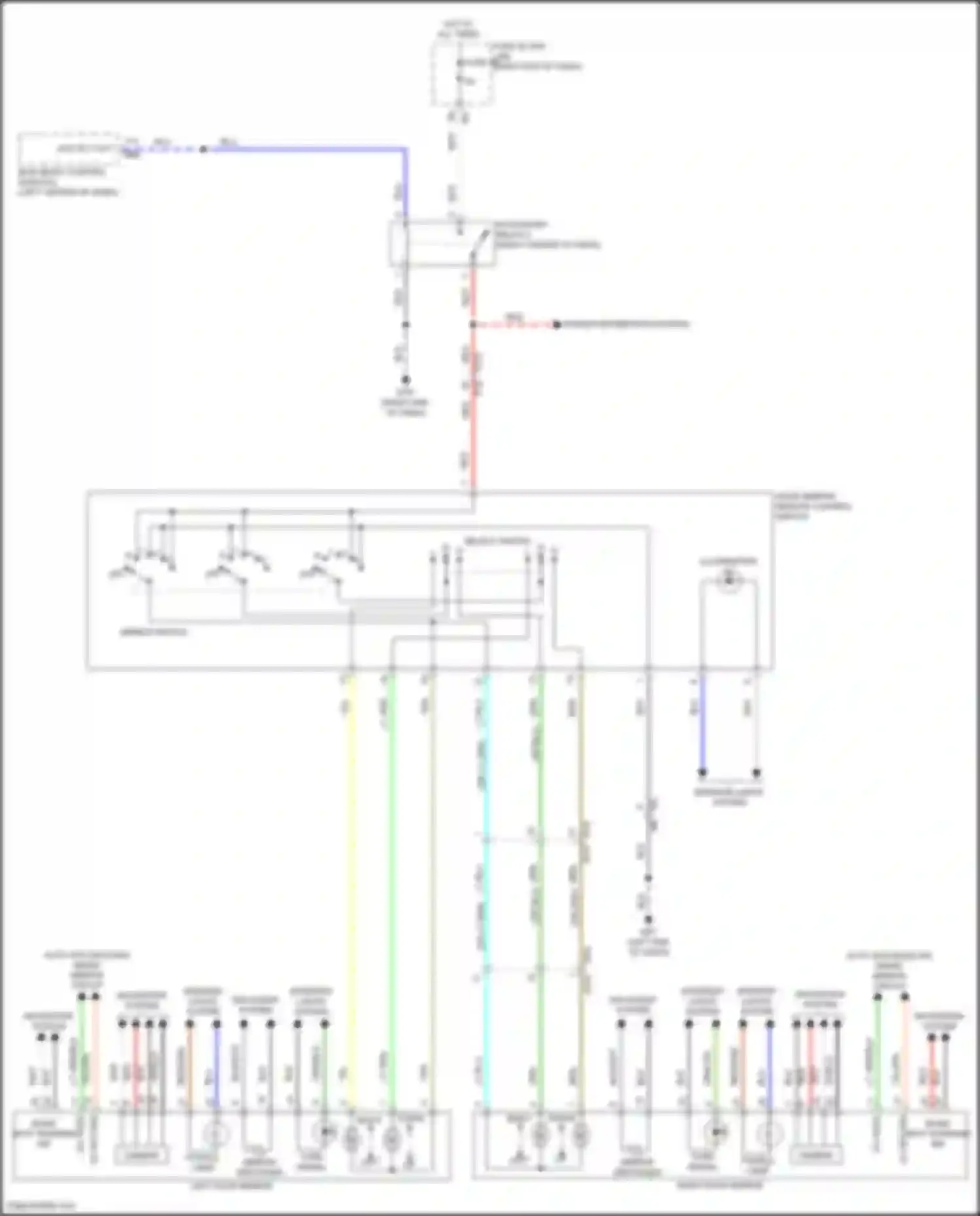 Wiring diagram mirror defogger for Nissan Titan II facelift (2019-2024) (2 of 2)