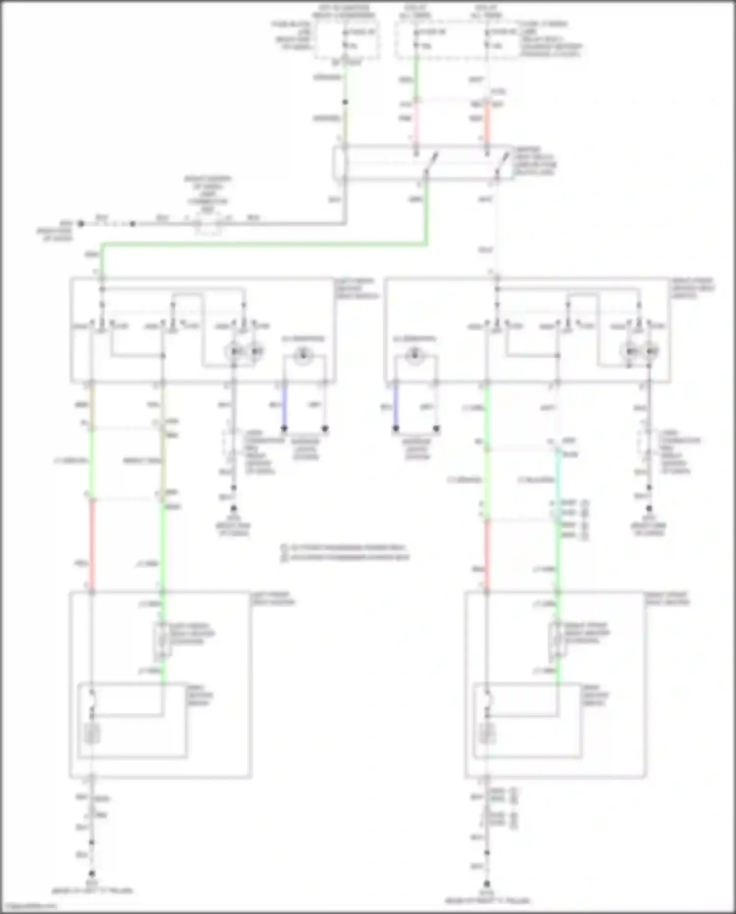 Wiring diagram right front heated seat switch for Nissan Titan II facelift (2019-2024) (1 of 4)
