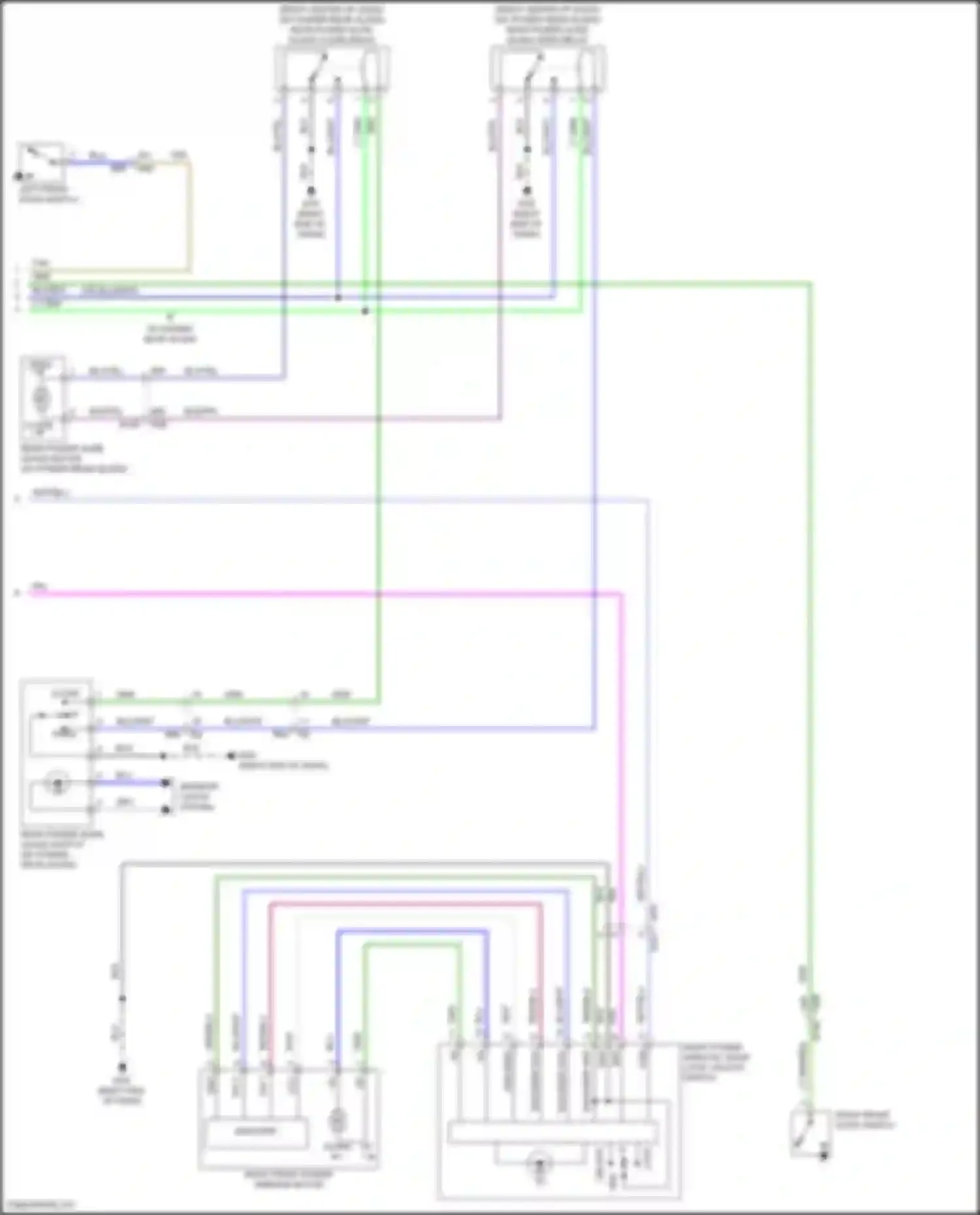 Wiring diagram right front power window motor for Nissan Titan II facelift (2019-2024) (2 of 2)