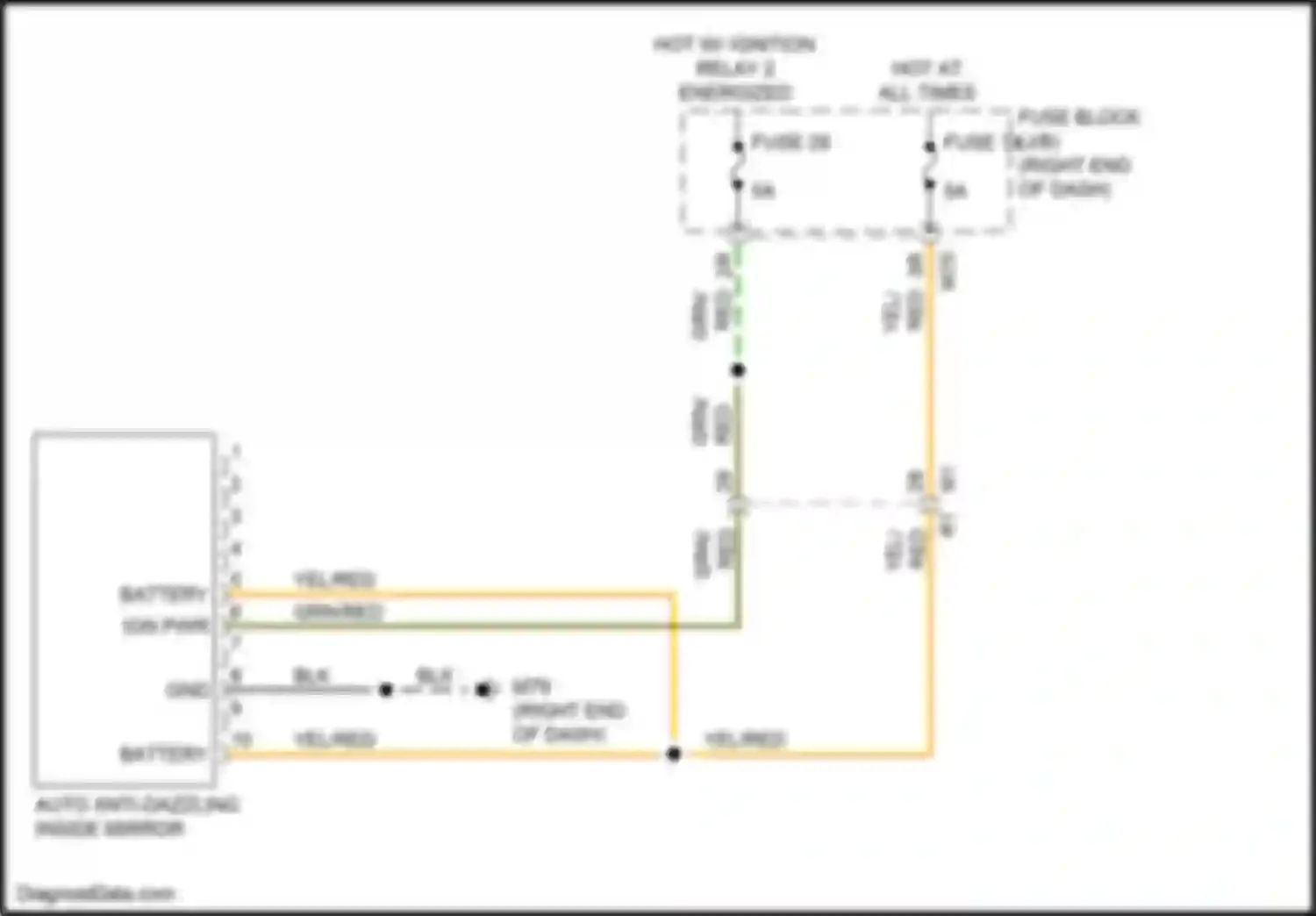 Titan Nissan II (2015-2019): Auto anti-dazzling inside mirror circuit, w/ homelink universal transceiver