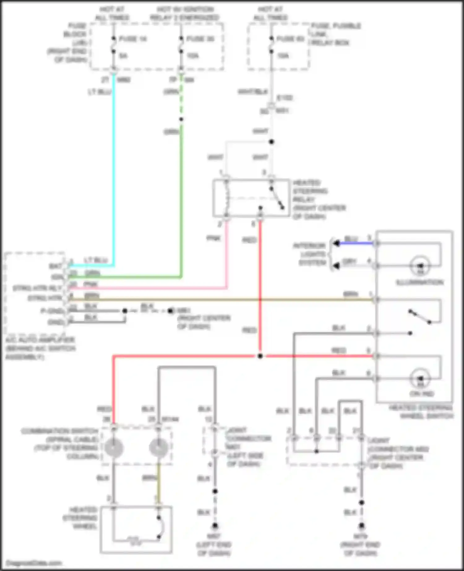 Wiring diagram heated steering relay for Nissan Titan II (2015-2019) (1 of 1)