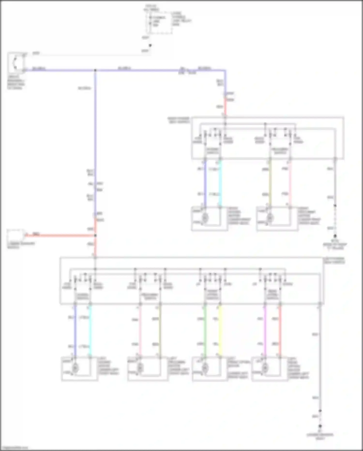 Wiring diagram left front lifting motor for Nissan Titan II (2015-2019) (2 of 2)