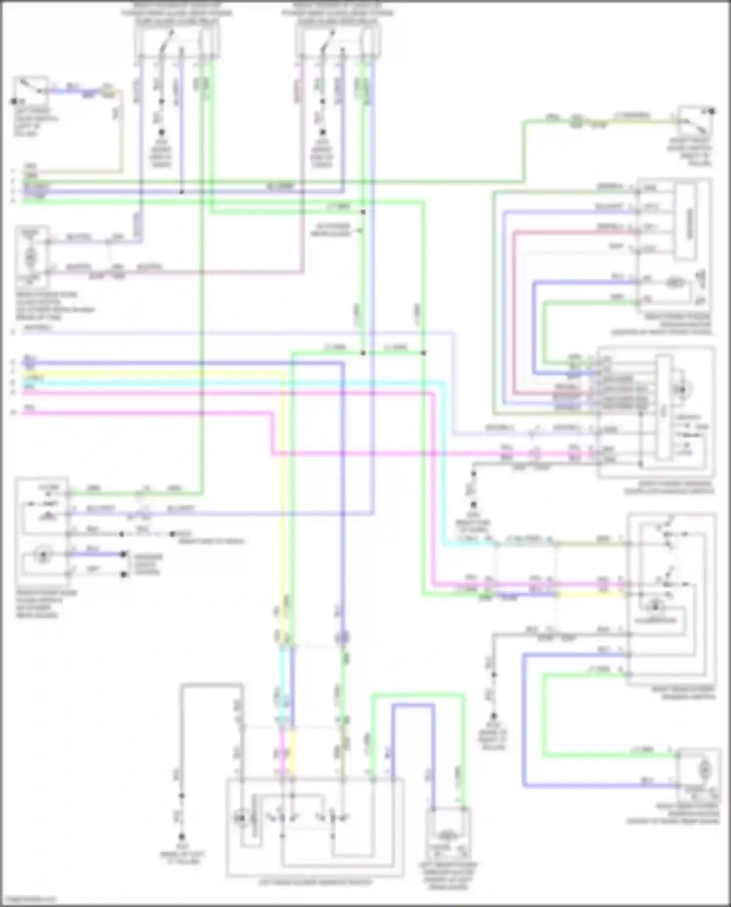 Wiring diagram right front power window motor for Nissan Titan II (2015-2019) (1 of 2)
