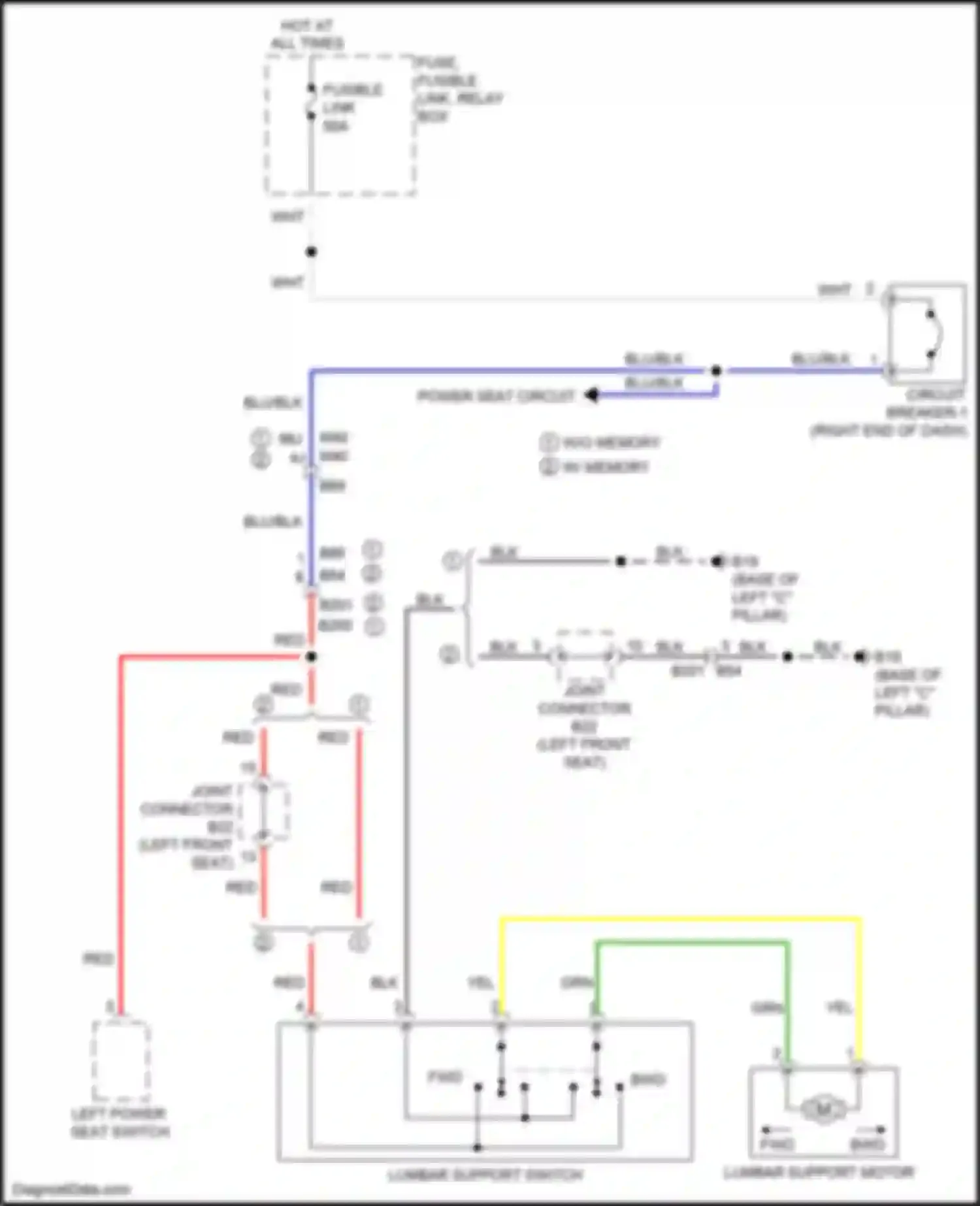 Wiring diagram w/o memory w/ memory for Nissan Titan II (2015-2019) (1 of 1)