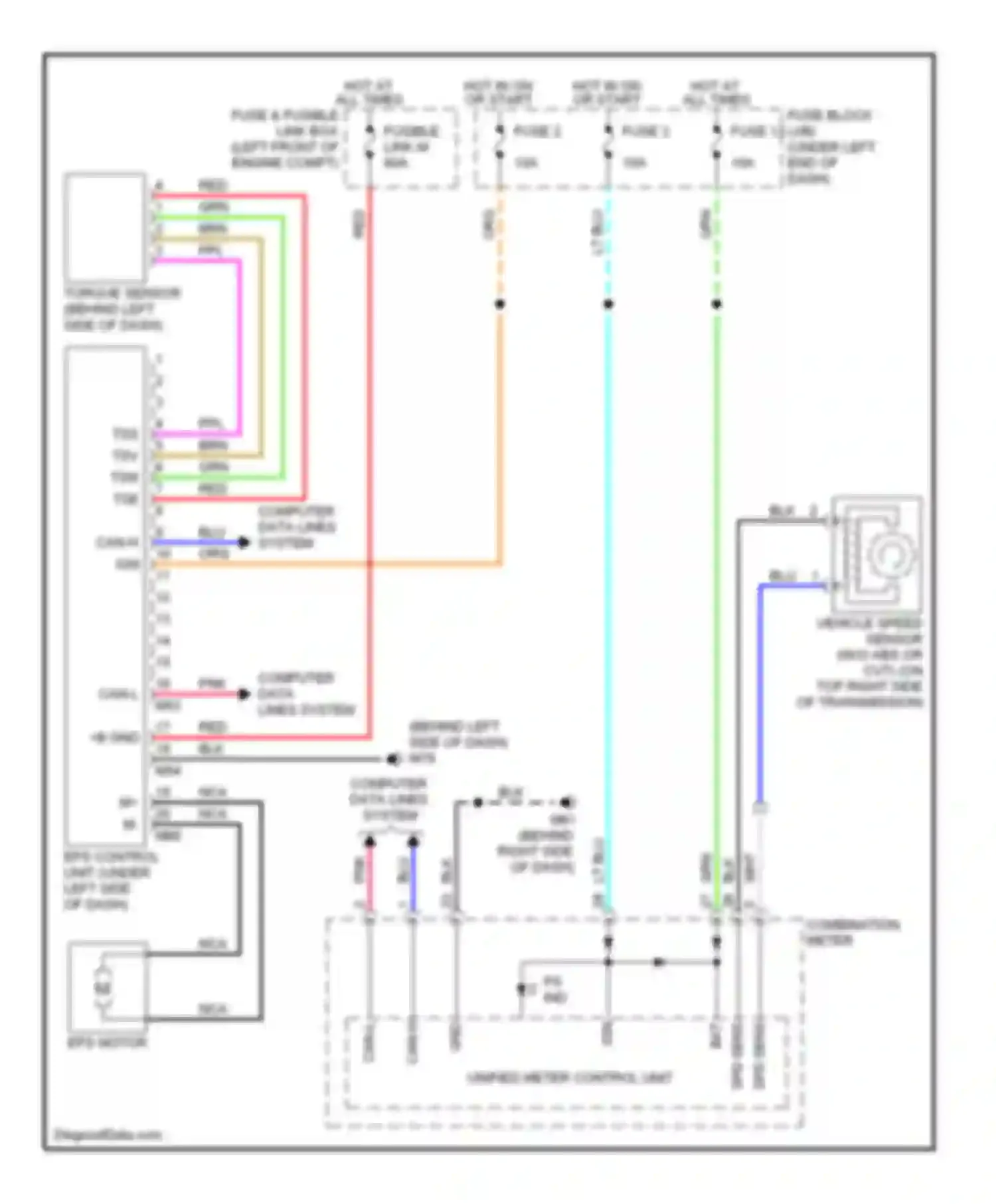 Versa Nissan I (2006-2012): Electronic power steering circuit