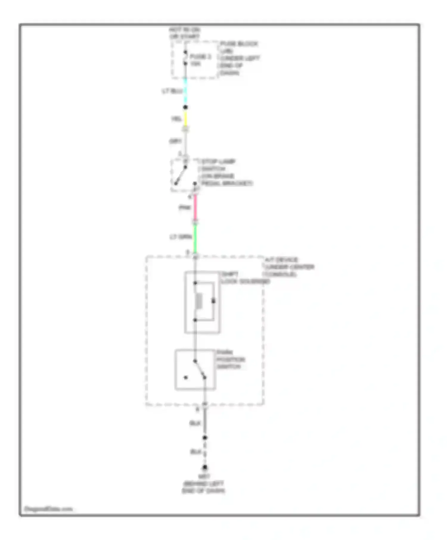 Versa Nissan I (2006-2012): Shift interlock circuit