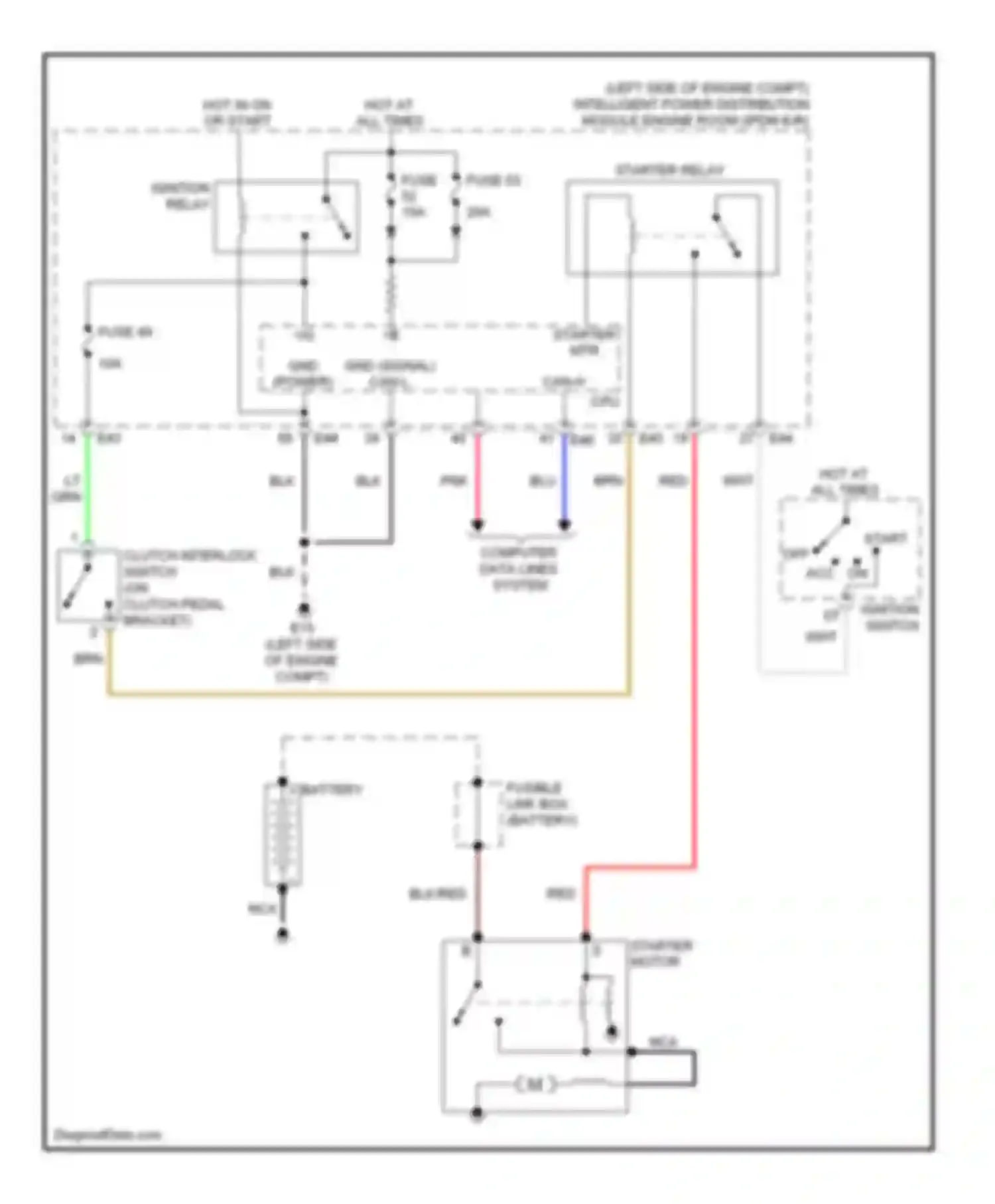 Versa Nissan I (2006-2012): Starting circuit, m/t