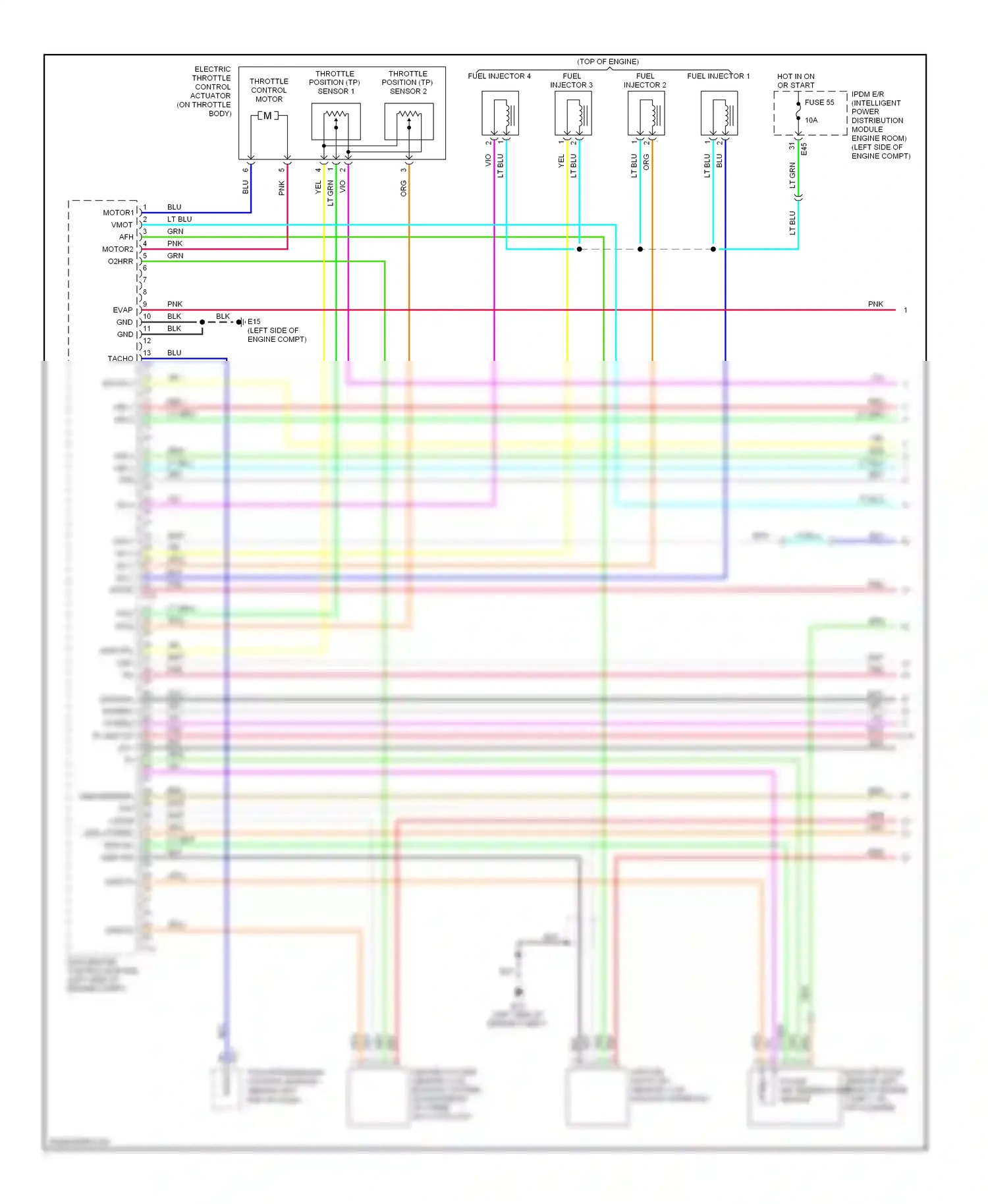 Nissan Versa I (2006-2012) ecm (engine control module) (left side of engine compt) wiring diagram  (6 of 9)