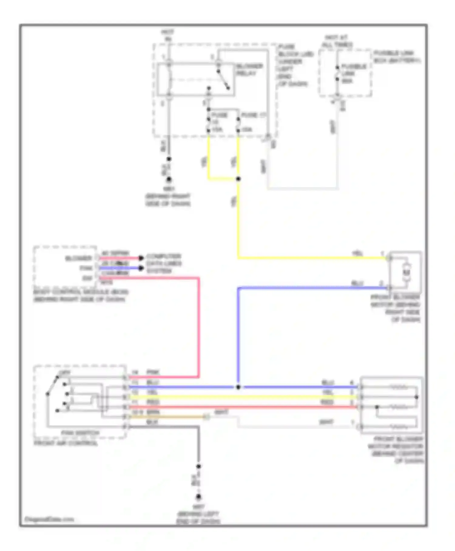 Wiring diagram fusible link c for Nissan Versa I (2006-2012) (1 of 2)