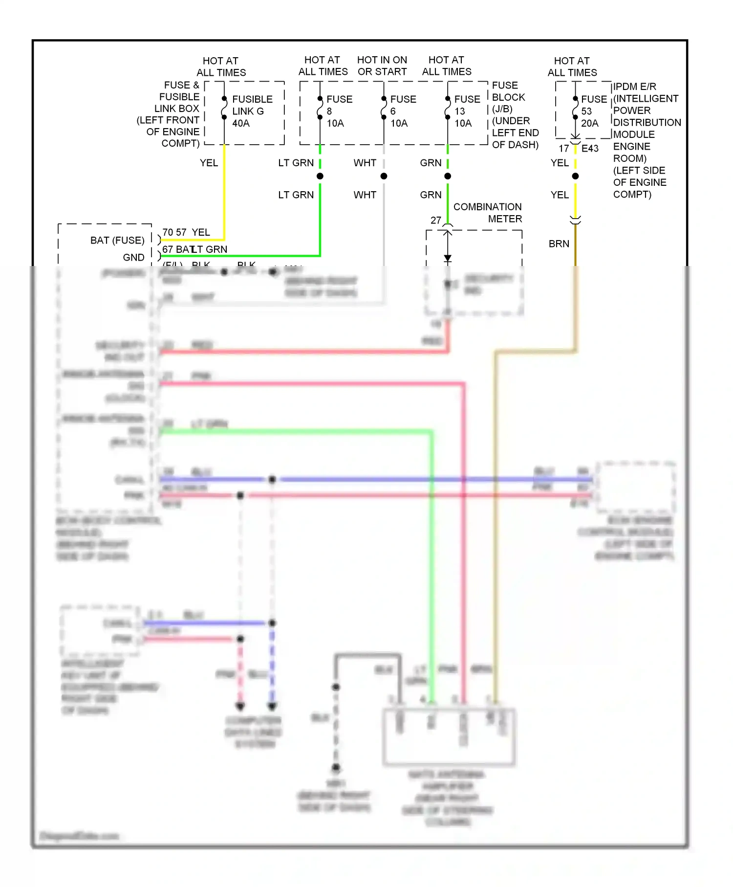 Wiring diagram ign sw for Nissan Versa I (2006-2012) (1 of 2)