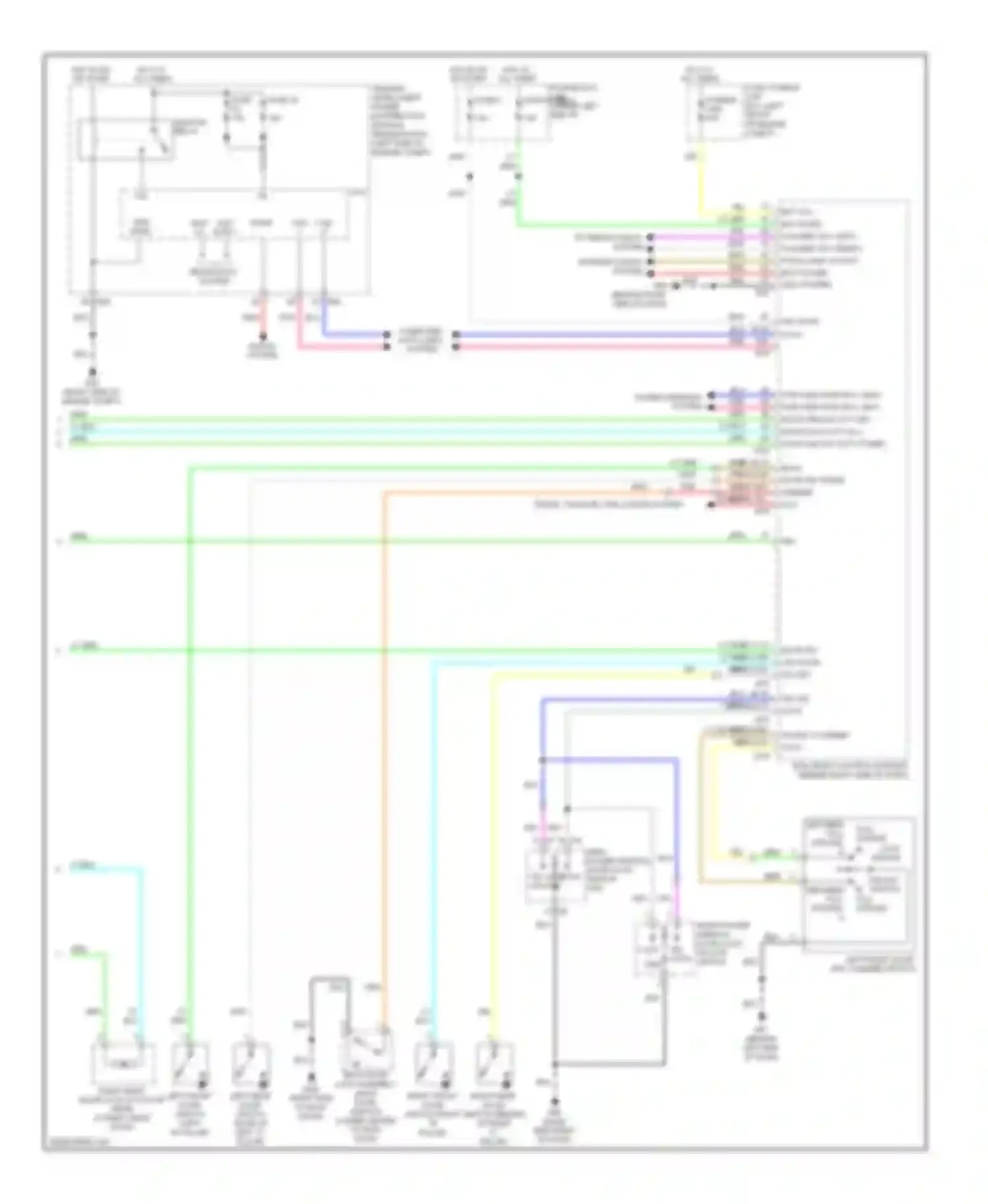 Wiring diagram main power window, door lock/ lock un- lock unlock switch gnd for Nissan Versa I (2006-2012) (1 of 1)