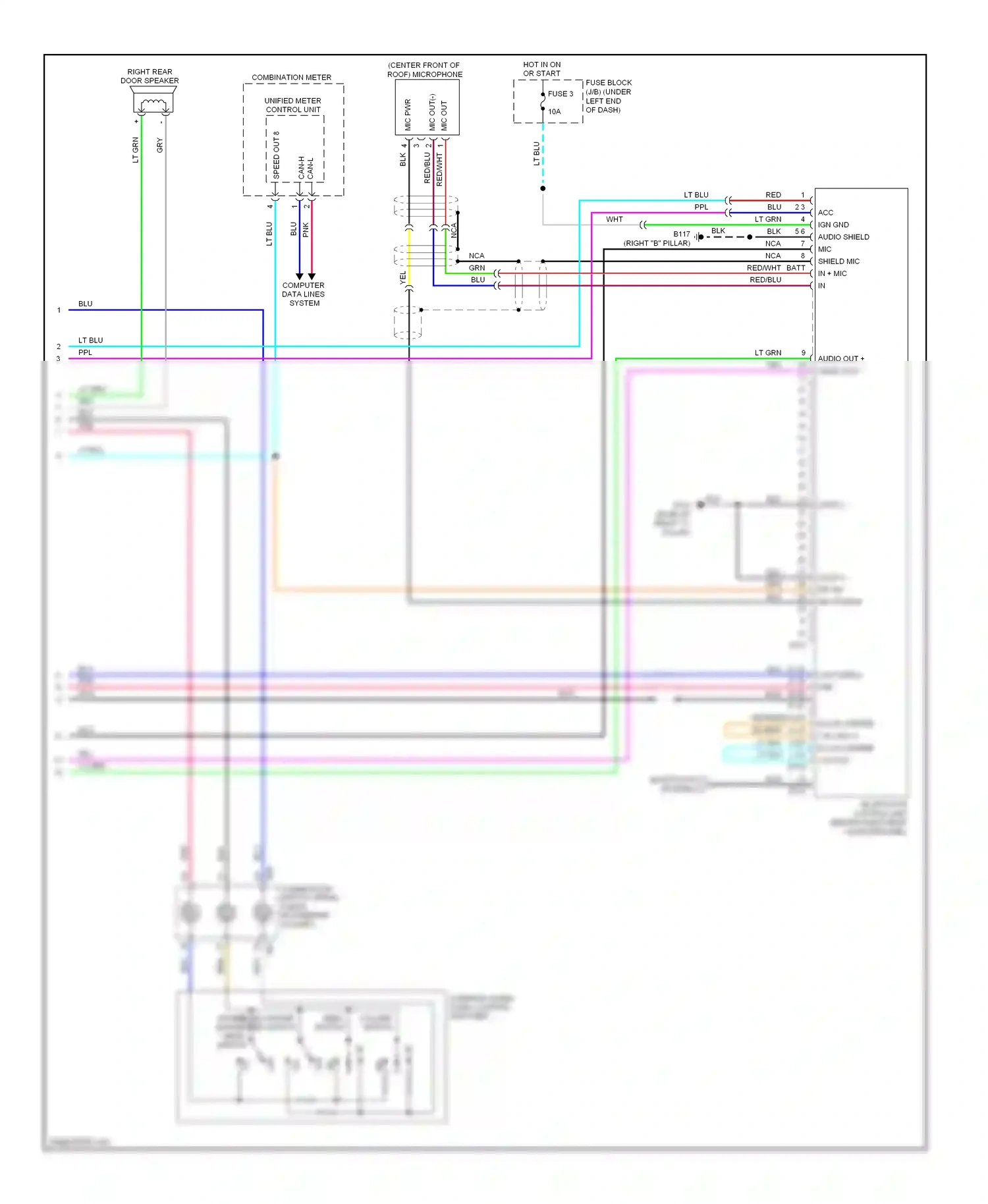 Wiring diagram seek switch for Nissan Versa I (2006-2012) (1 of 2)