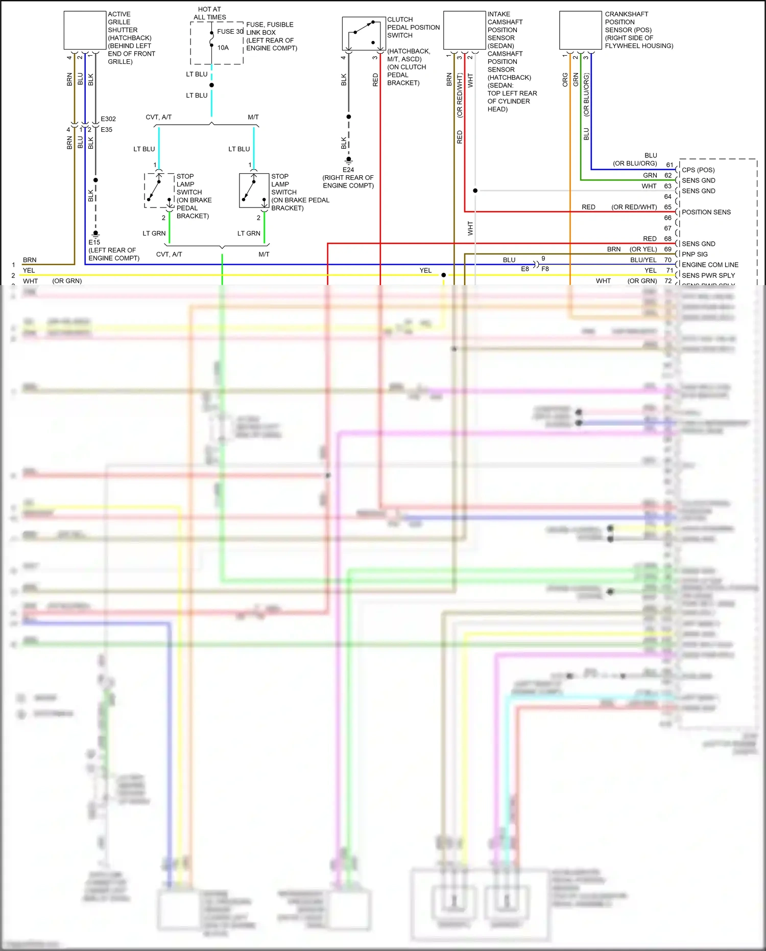 Wiring diagram active grille shutter for Nissan Versa II facelift (2014-2019) (1 of 1)