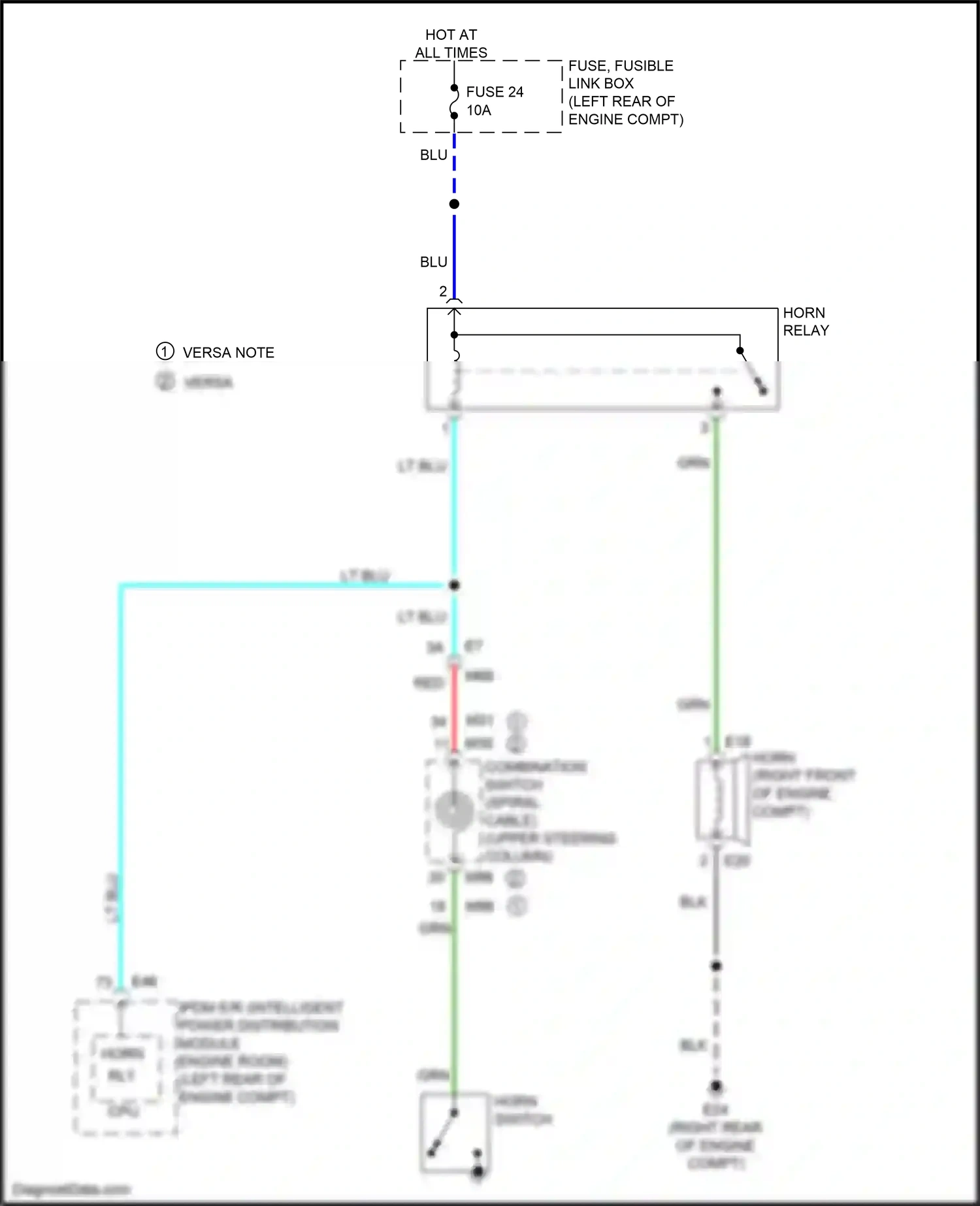 Wiring diagram blu for Nissan Versa II facelift (2014-2019) (52 of 64)