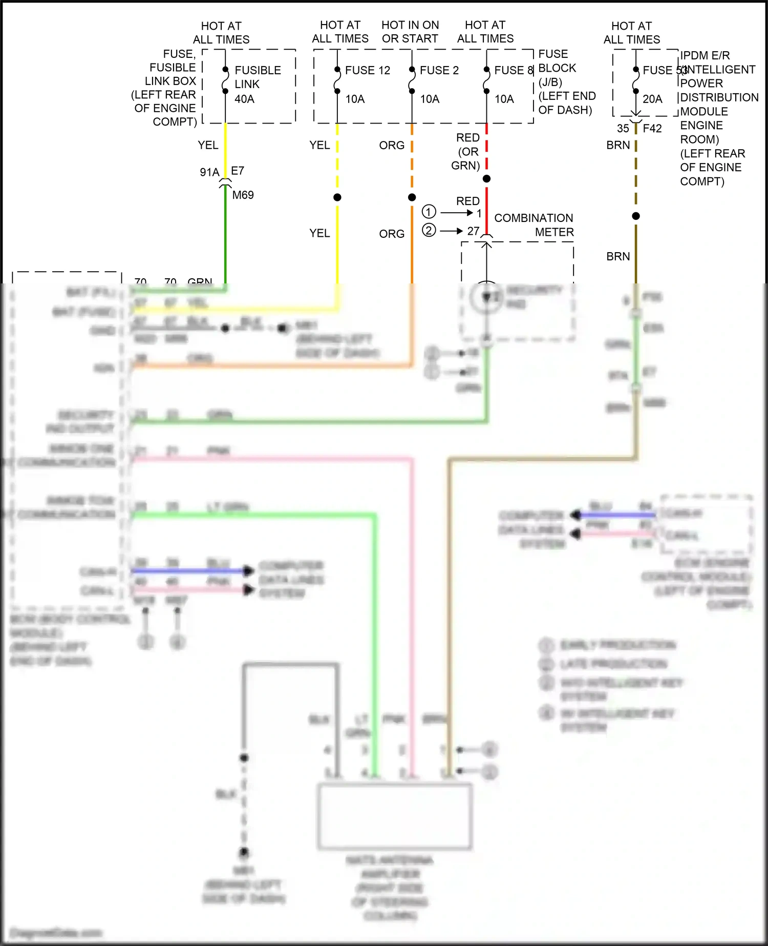 Wiring diagram blu for Nissan Versa II facelift (2014-2019) (7 of 64)
