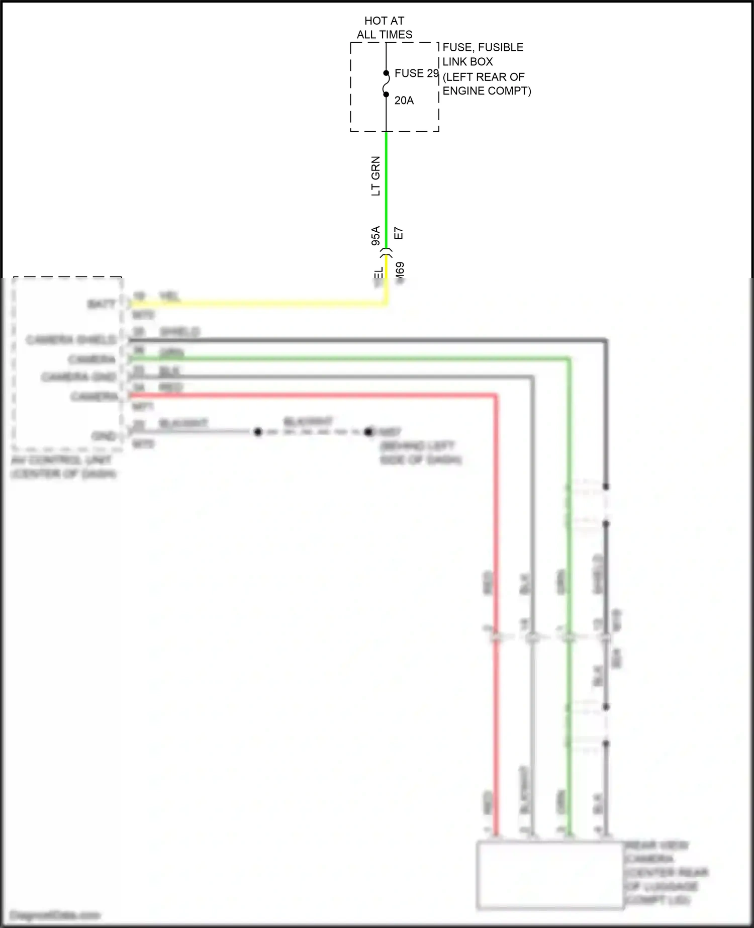 Wiring diagram camera on for Nissan Versa II facelift (2014-2019) (3 of 3)