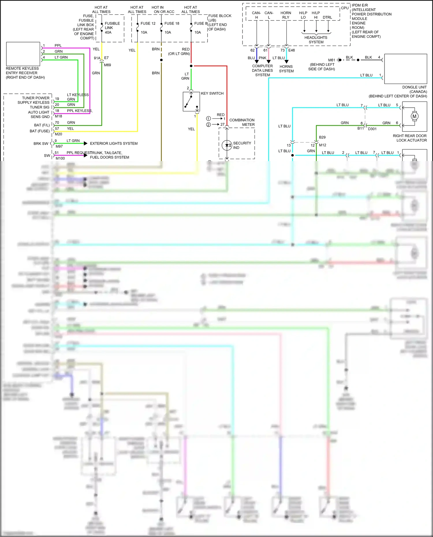 Wiring diagram combination meter for Nissan Versa II facelift (2014-2019) (3 of 24)