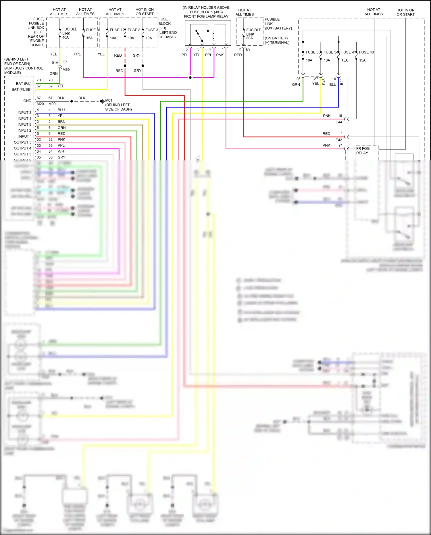 Wiring diagram combination meter for Nissan Versa II facelift (2014-2019) (5 of 24)