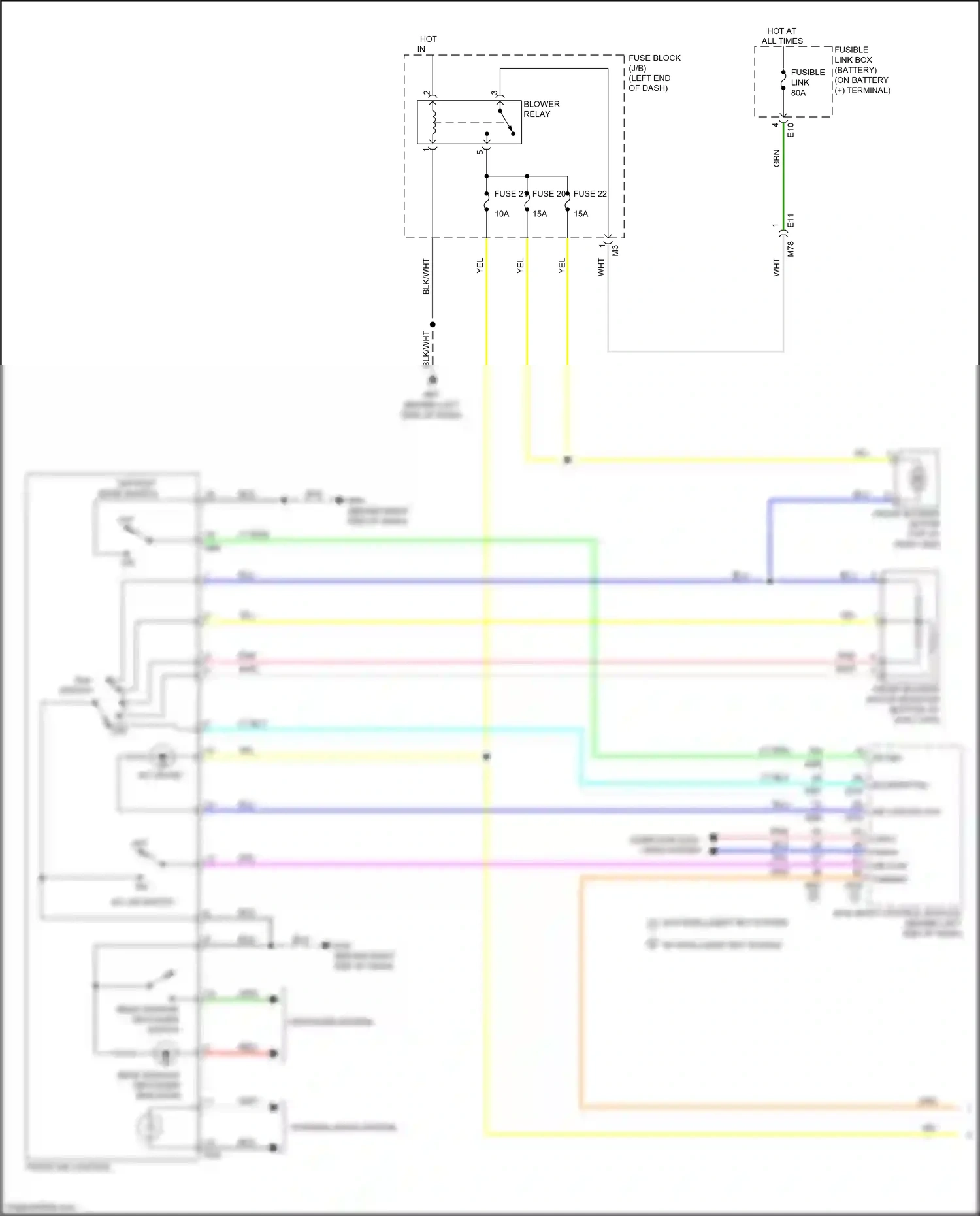 Wiring diagram front air control for Nissan Versa II facelift (2014-2019) (3 of 3)