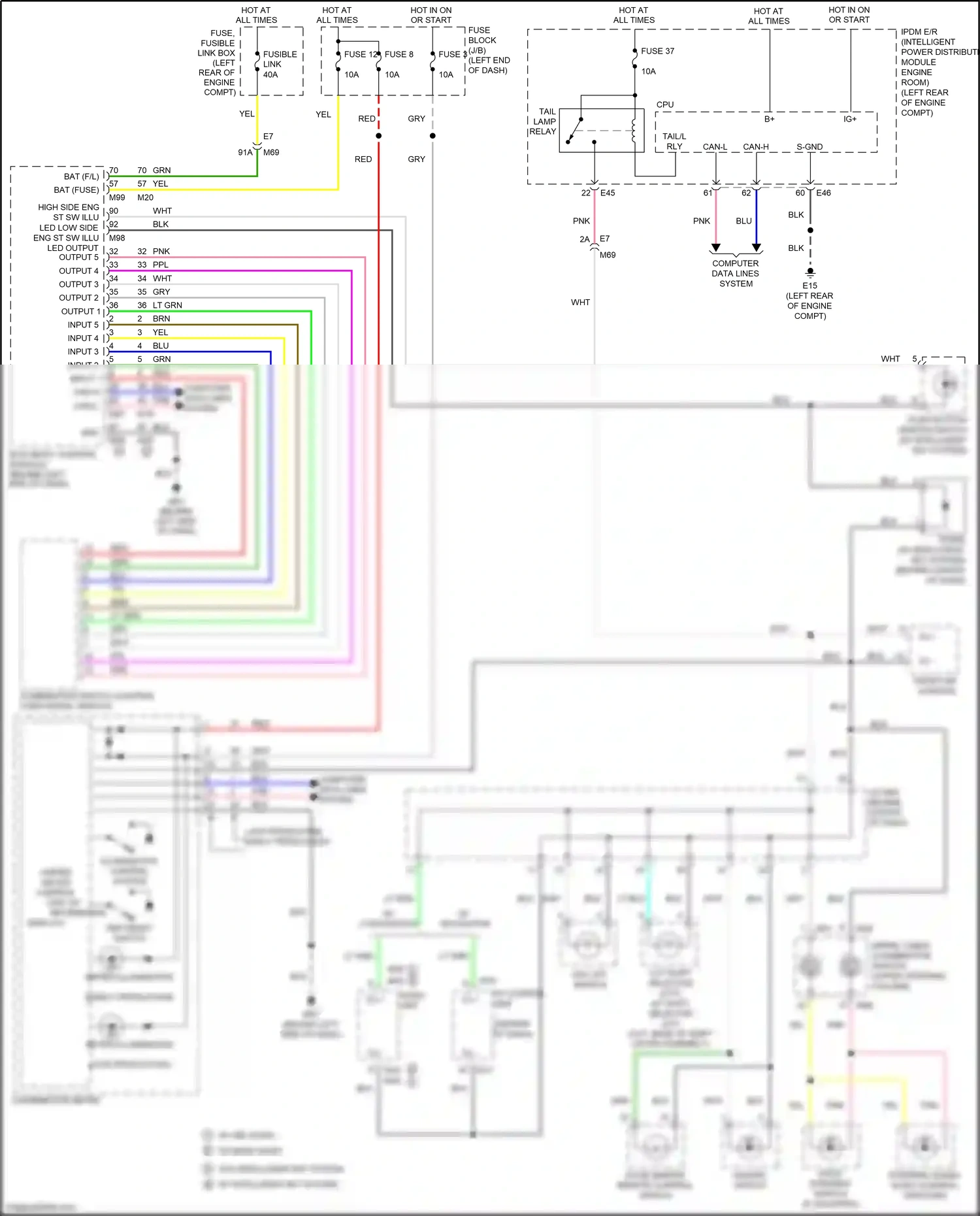 Wiring diagram input 5 for Nissan Versa II facelift (2014-2019) (6 of 9)