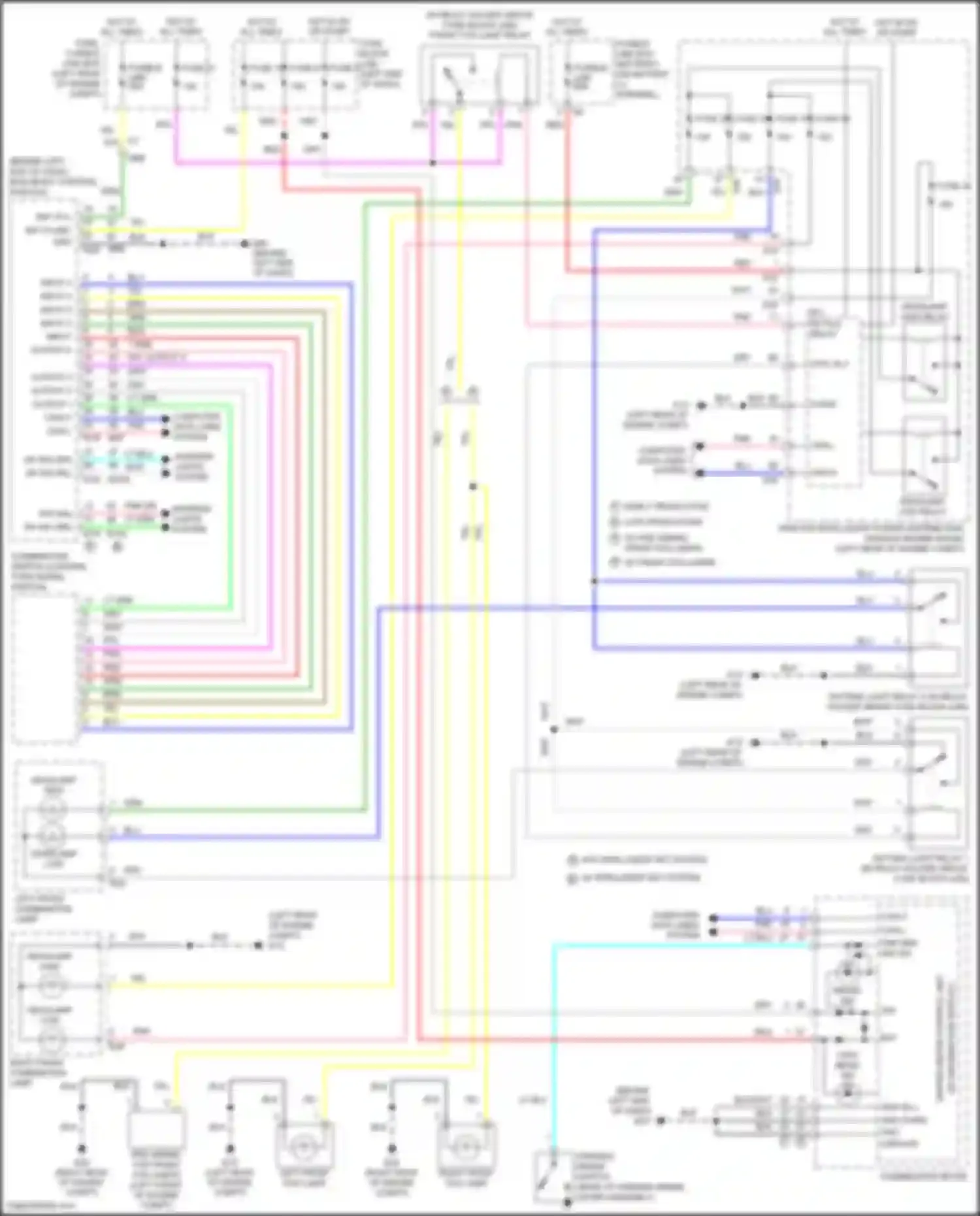 Wiring diagram left front combination lamp for Nissan Versa II facelift (2014-2019) (2 of 3)